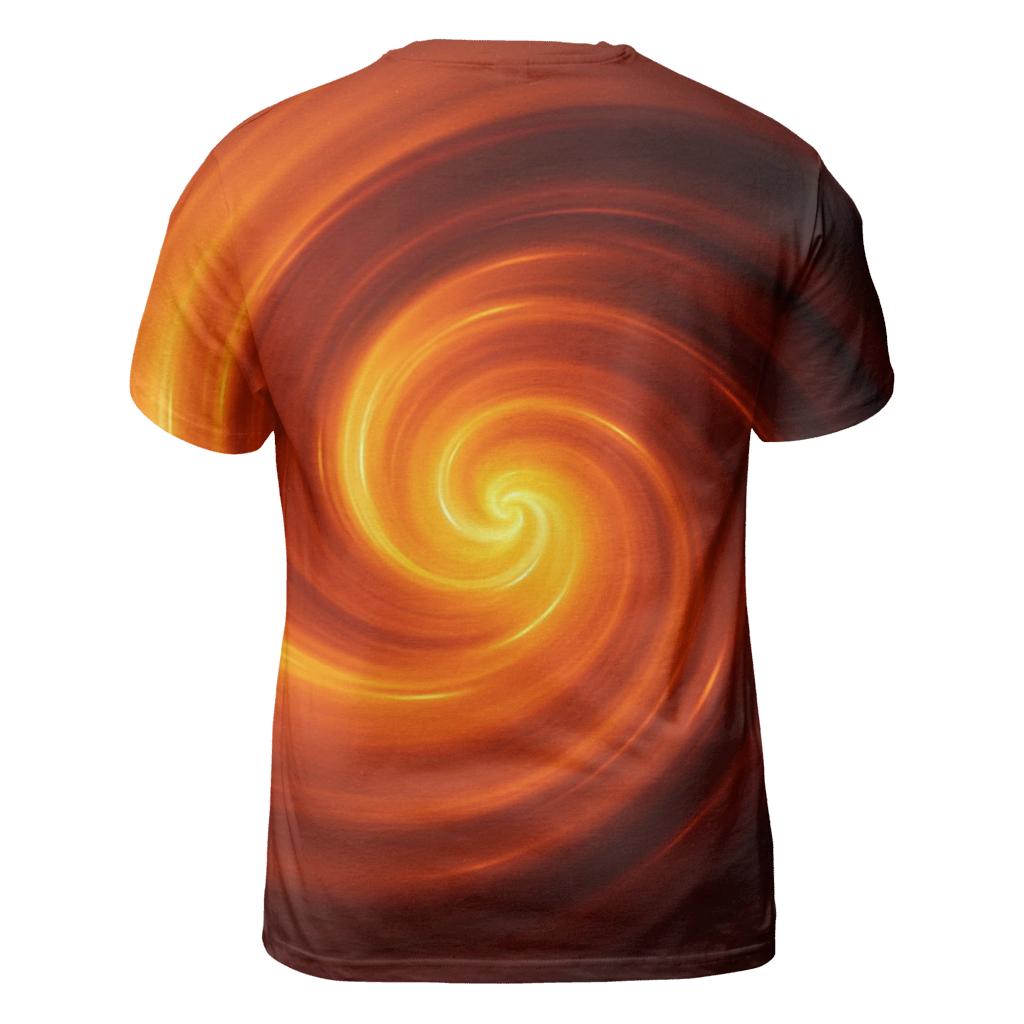 Molten Amber Vortex Gradient artistic all-over print tops