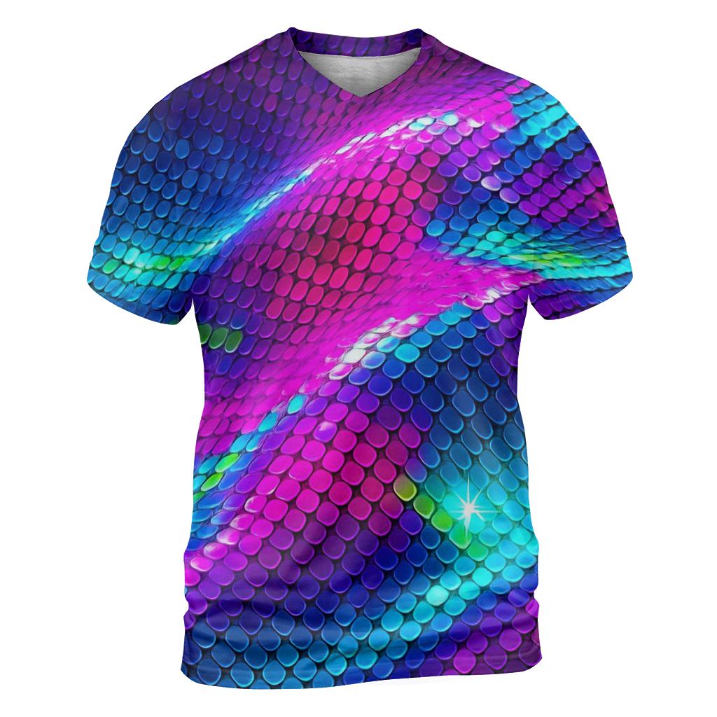 Electric Sequin Aurora Grid unique graphic print tees