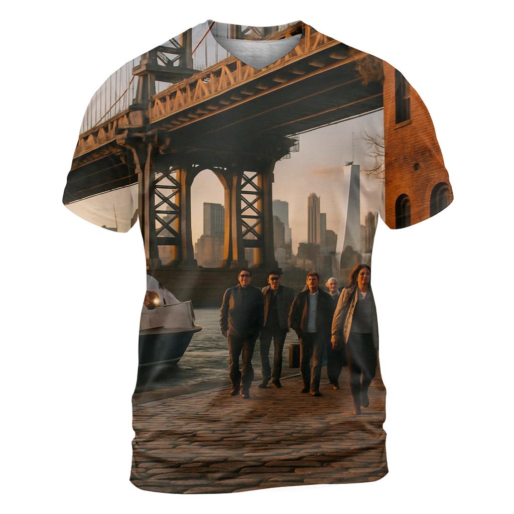 Fulton Ferry Landing Golden Hour Commuter Crossing creative print fashion shirts