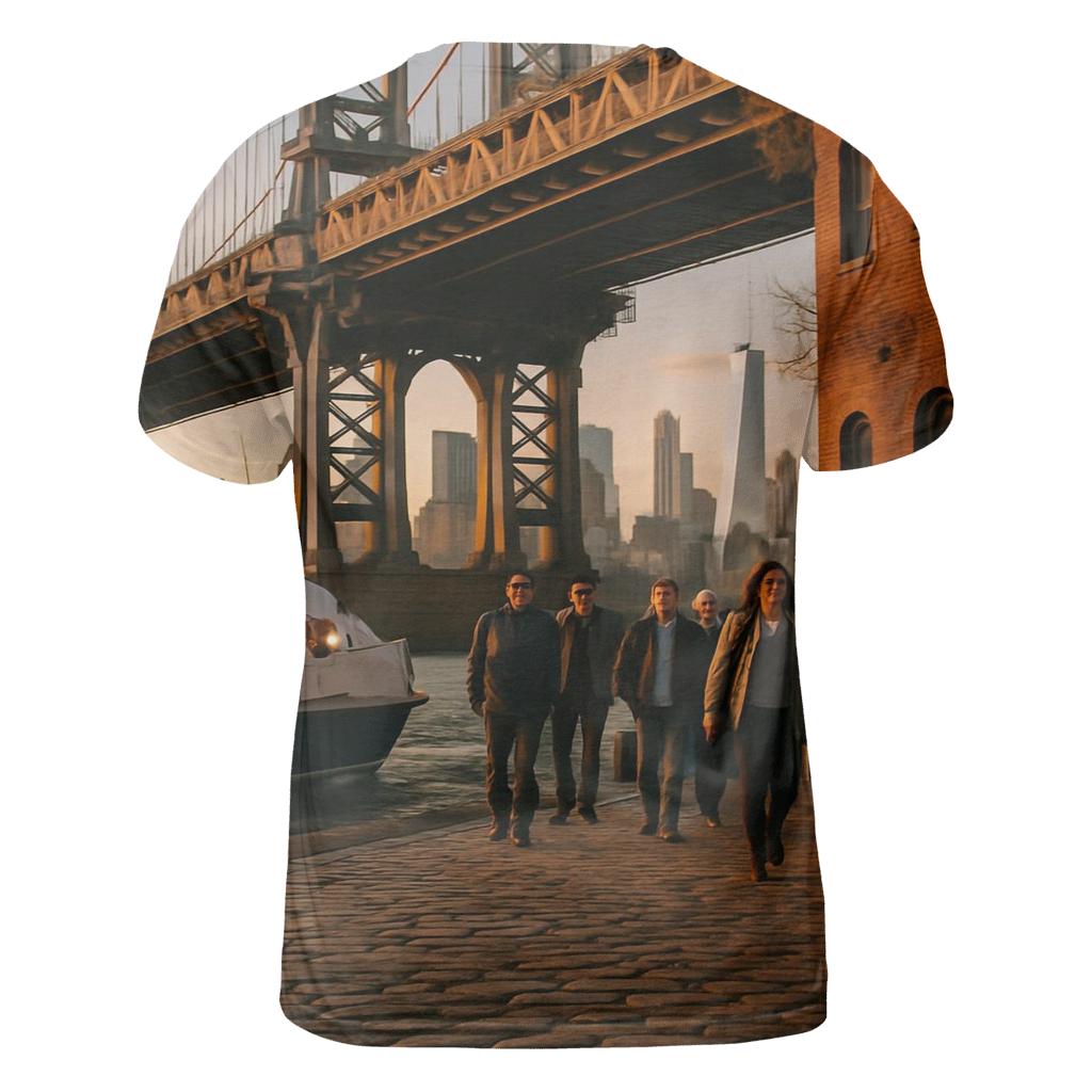 Fulton Ferry Landing Golden Hour Commuter Crossing creative print fashion shirts