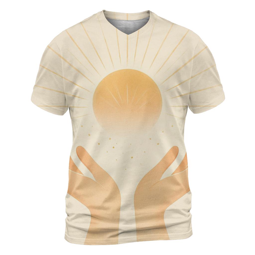 Open Hands Of Dawn Light artistic all-over print tops