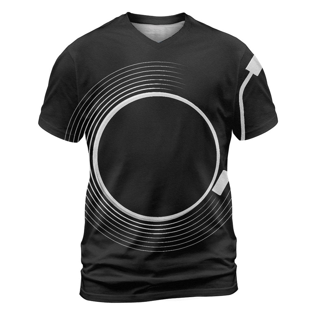 Monochrome Turntable Eclipse statement graphic shirts