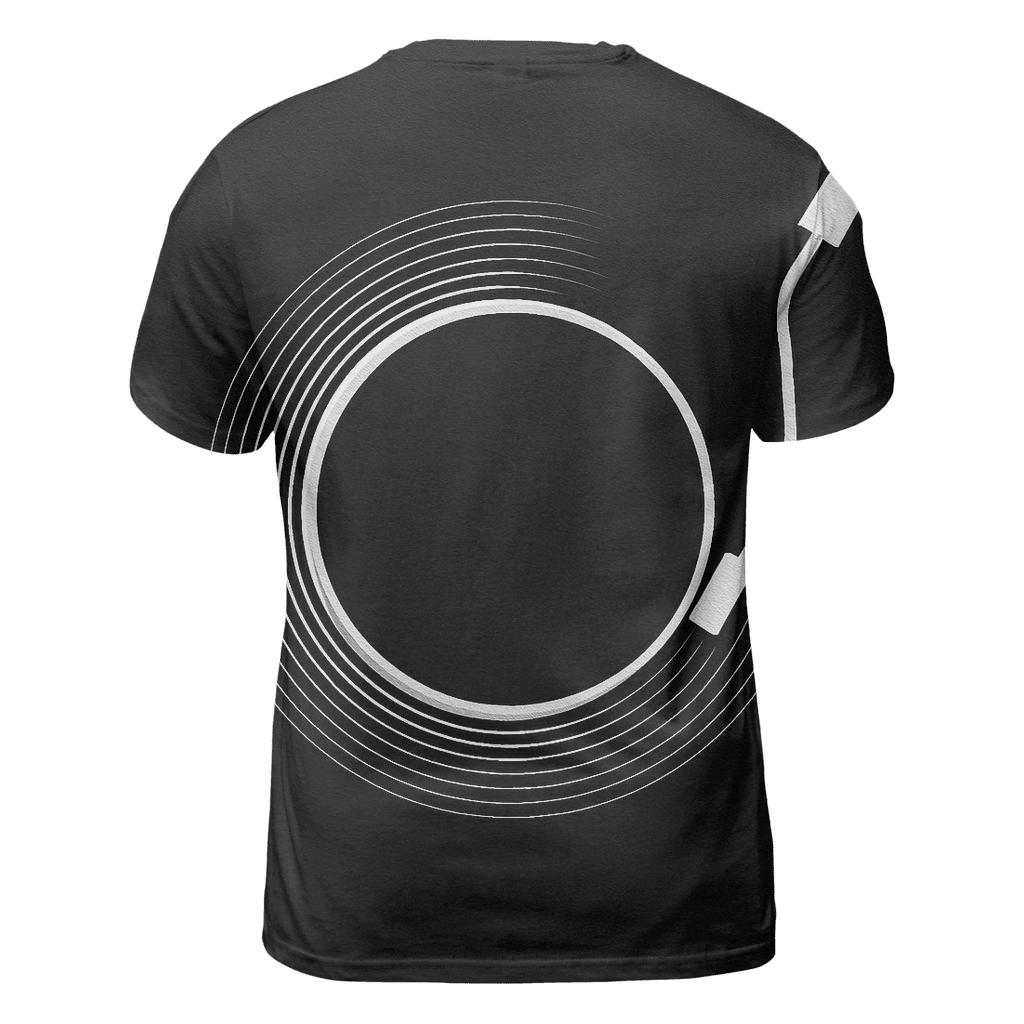 Monochrome Turntable Eclipse statement graphic shirts