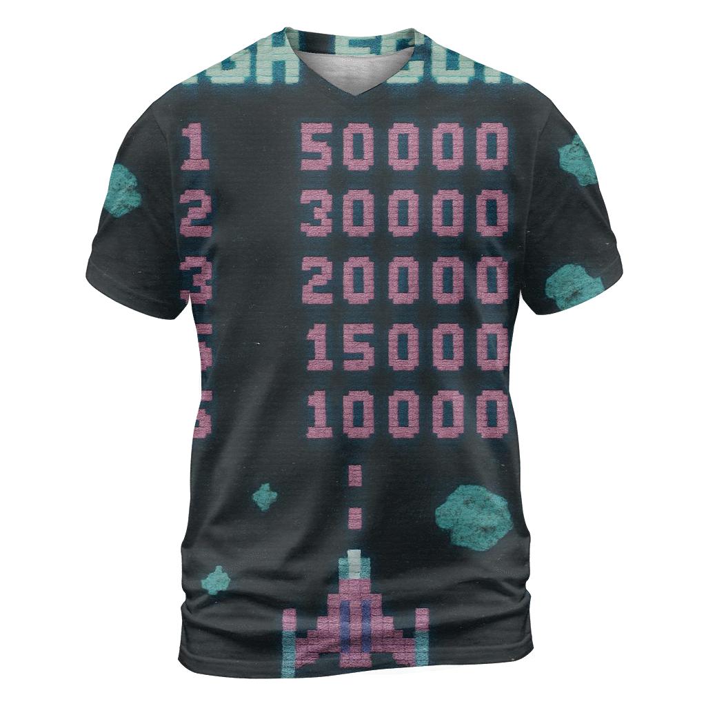 Aged Arcade Starfighter Score Screen custom all-over print shirts