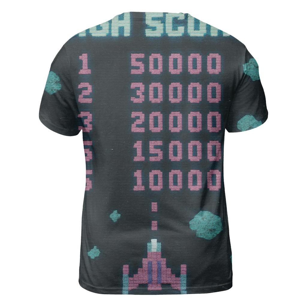 Aged Arcade Starfighter Score Screen custom all-over print shirts