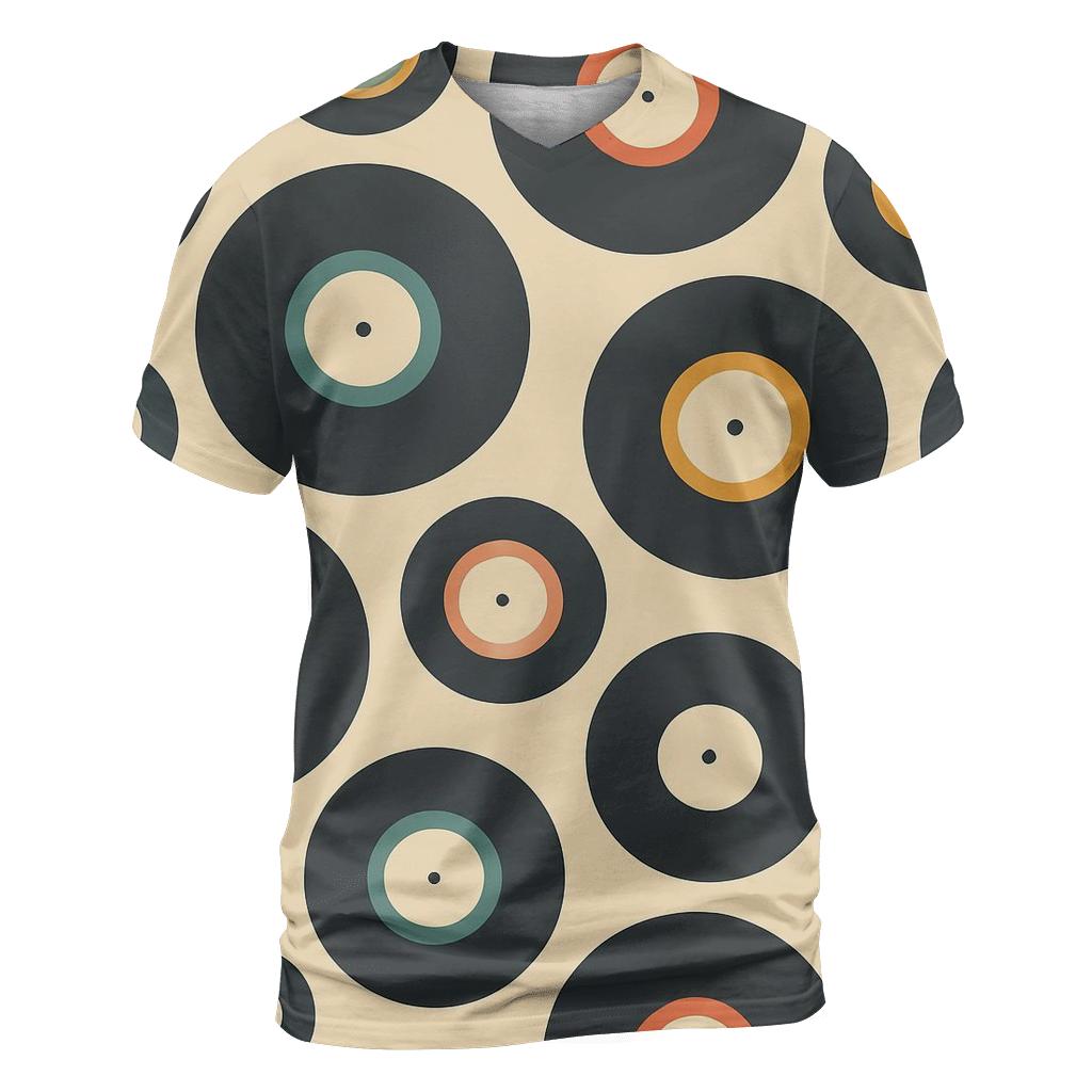 Vinyl Record Label Rings Pattern trendy printed shirt styles
