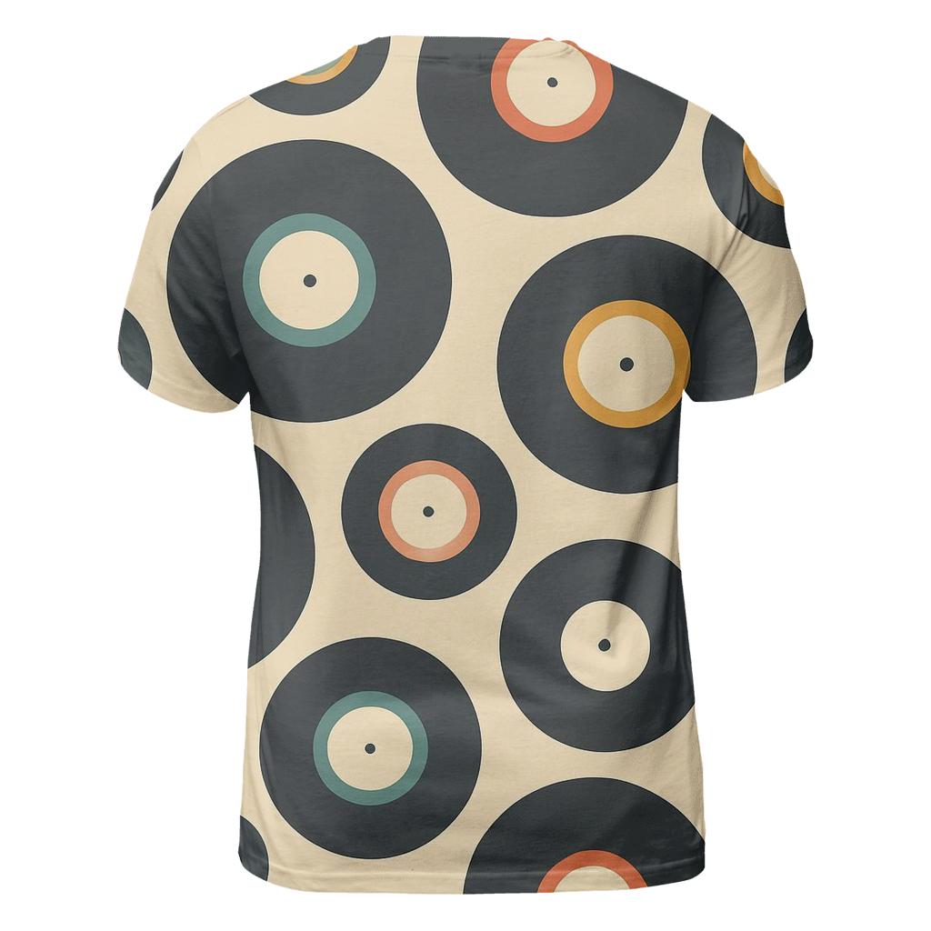 Vinyl Record Label Rings Pattern trendy printed shirt styles
