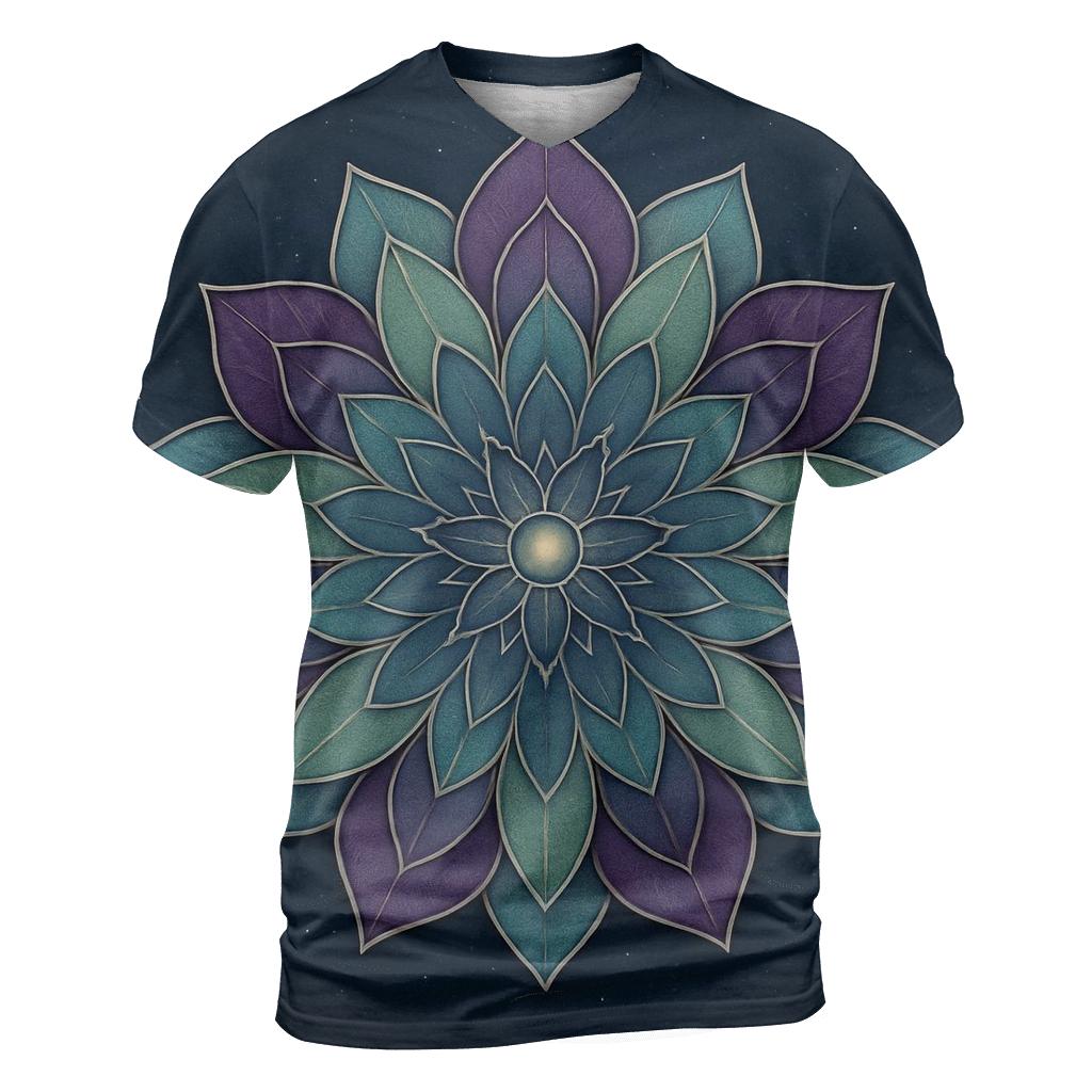 Night Garden Mandala Bloom custom all-over print shirts
