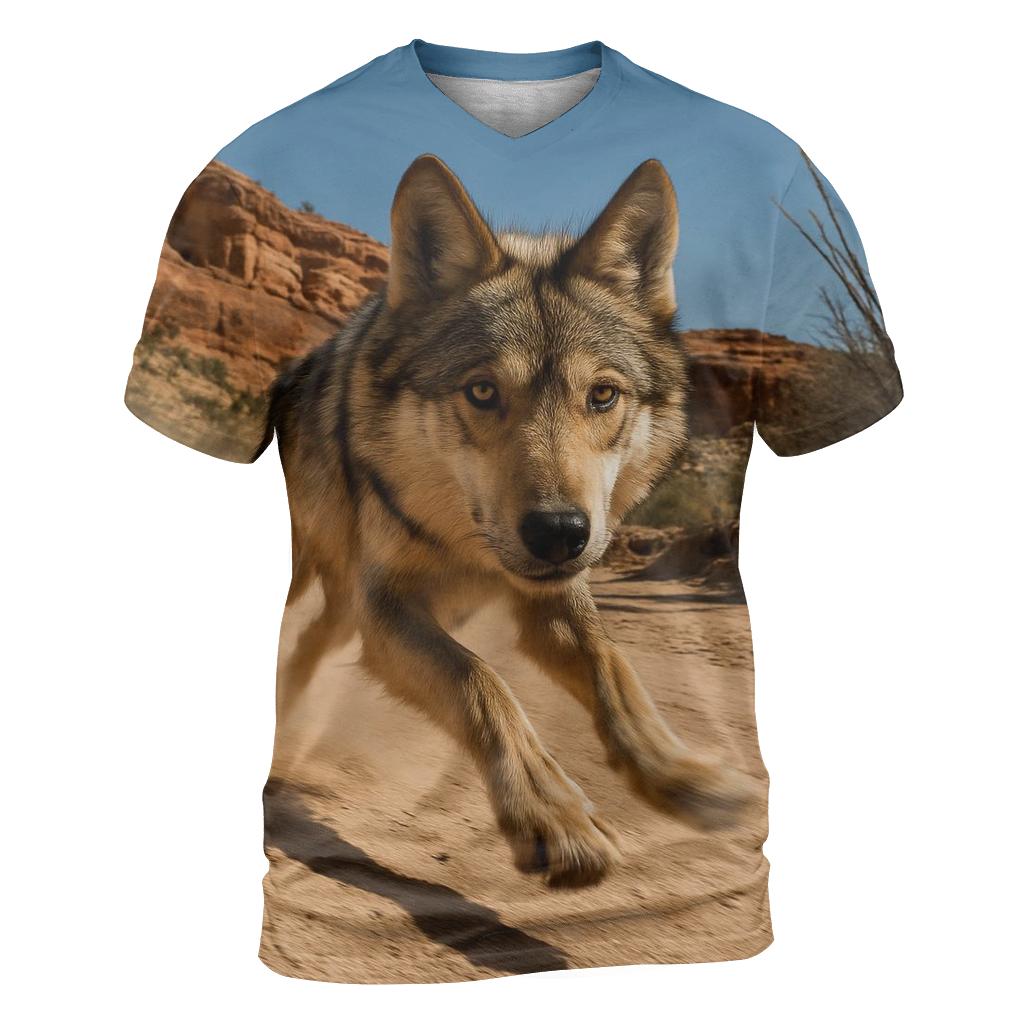 Mexican Gray Wolf In Borderland Canyon Dust custom all-over print shirts