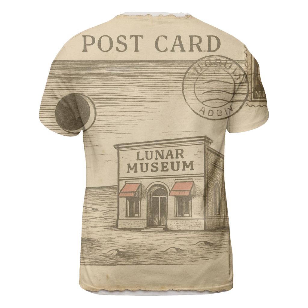 Sepia Postcard From The Moon Museum creative print fashion shirts