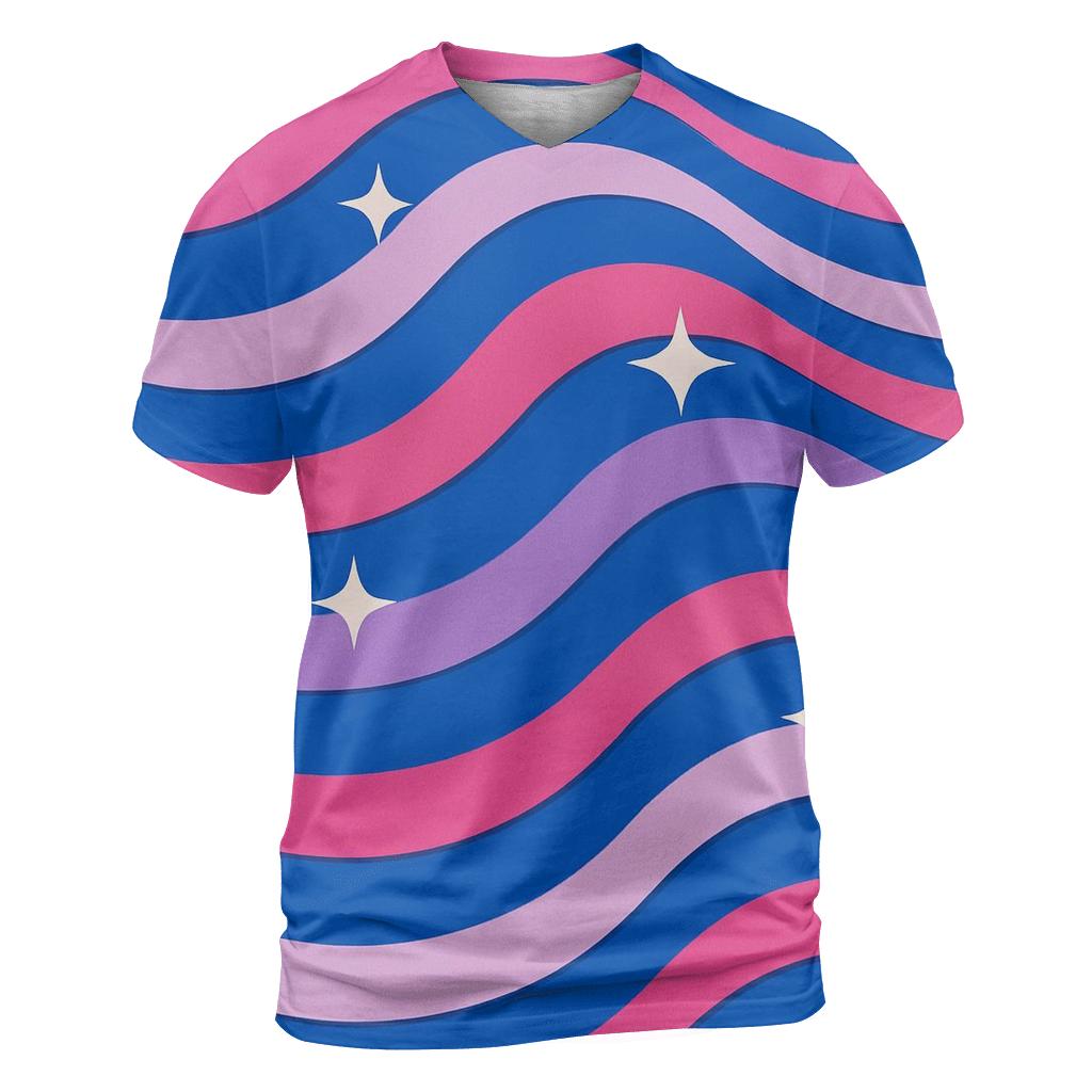 Roller Rink Neon Floor Waves trendy printed shirt styles