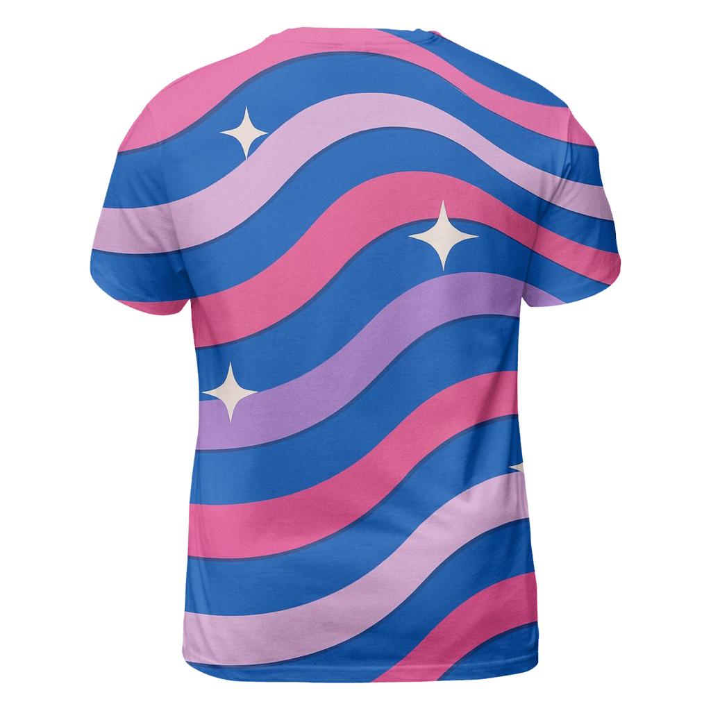 Roller Rink Neon Floor Waves trendy printed shirt styles