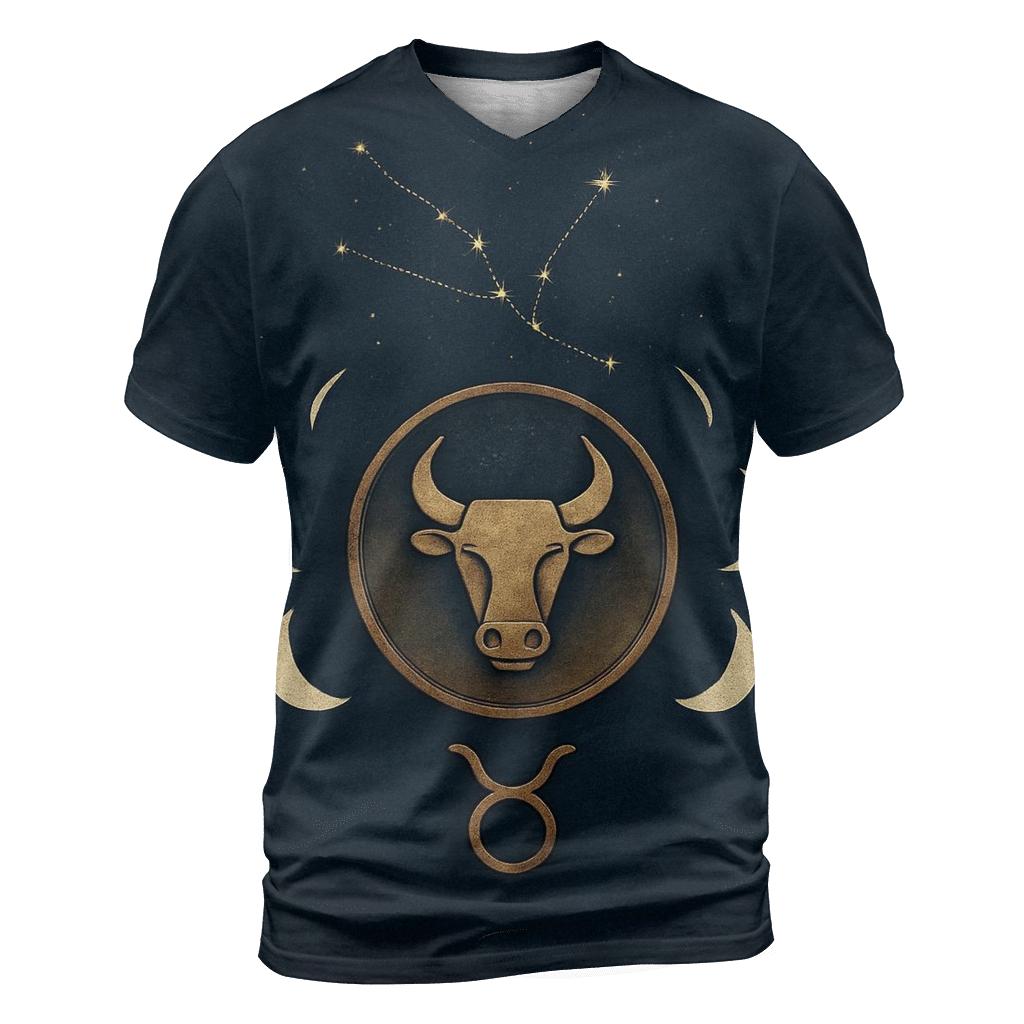 Taurus Lunar Crescent And Bull Sigil Seal creative print fashion shirts