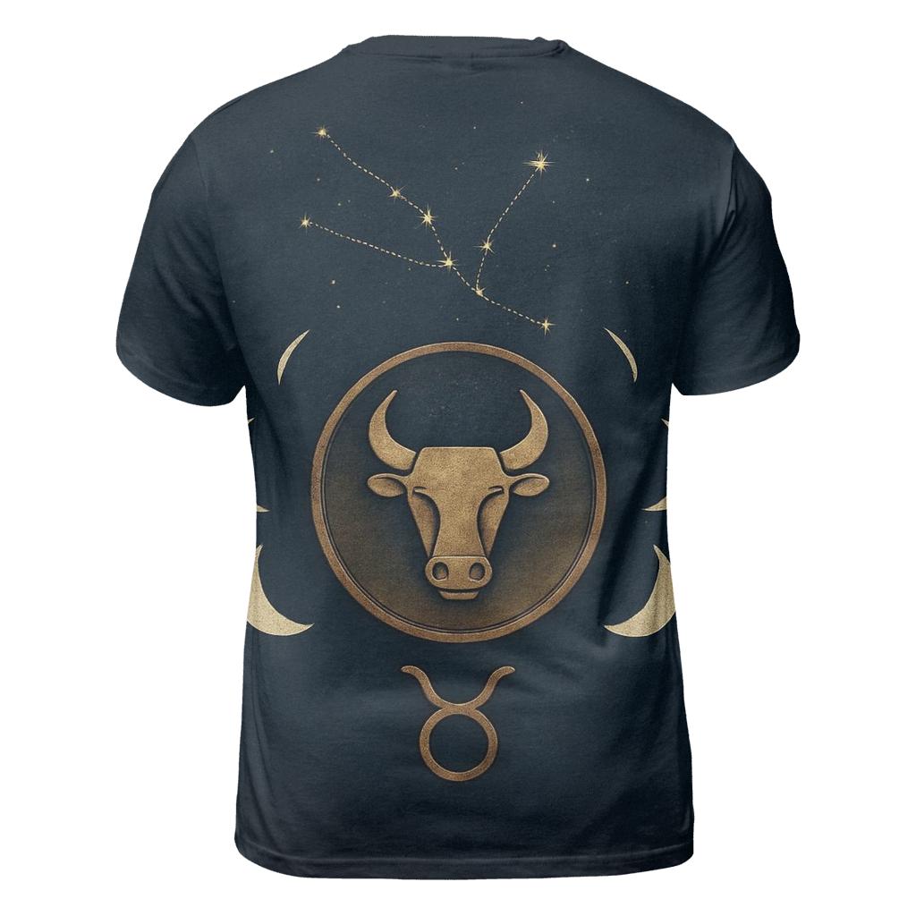 Taurus Lunar Crescent And Bull Sigil Seal creative print fashion shirts