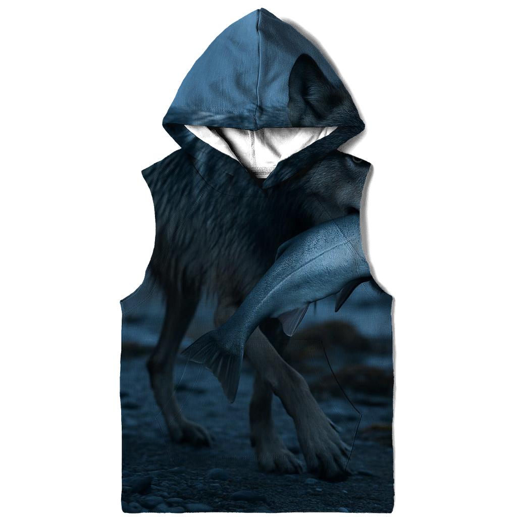 Coastal Wolf With Salmon Run Mist hoodie styles