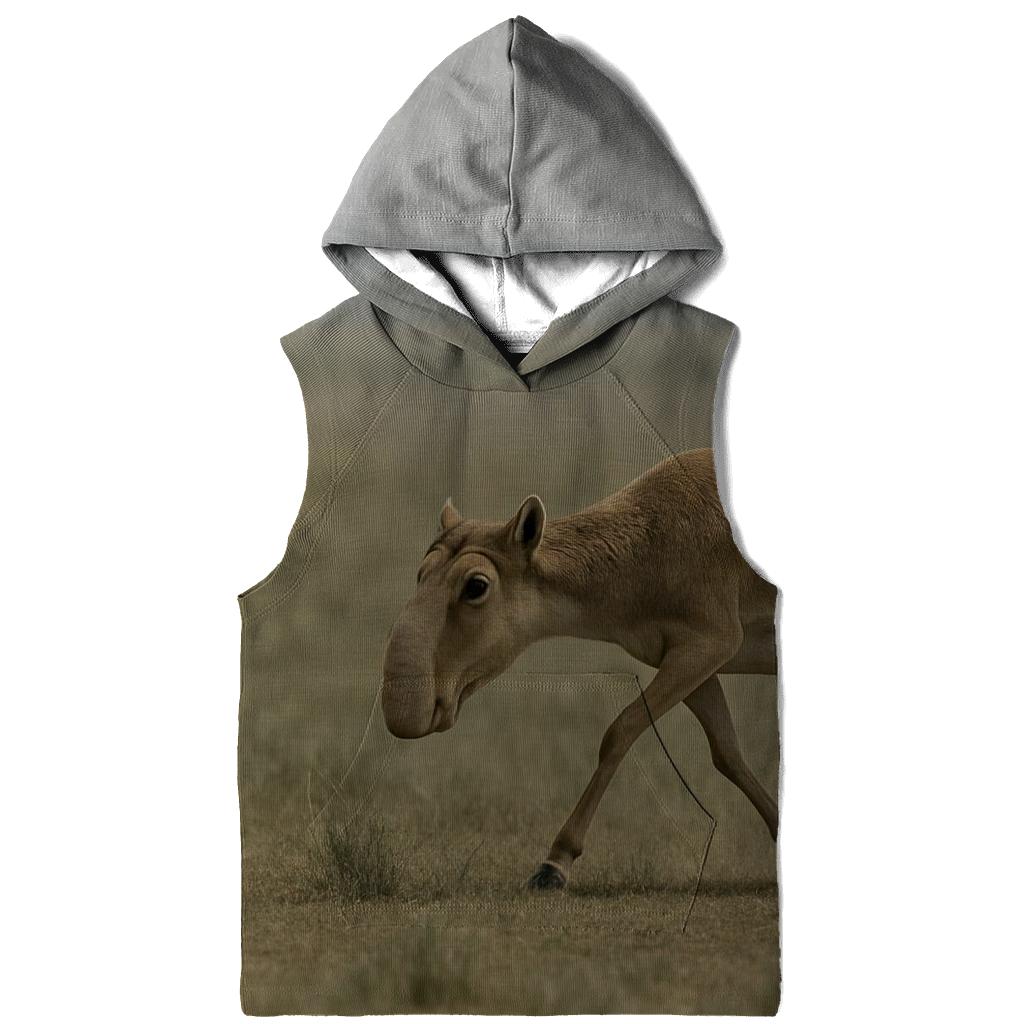 Steppe Mirages Saiga Antelope printed hoodies