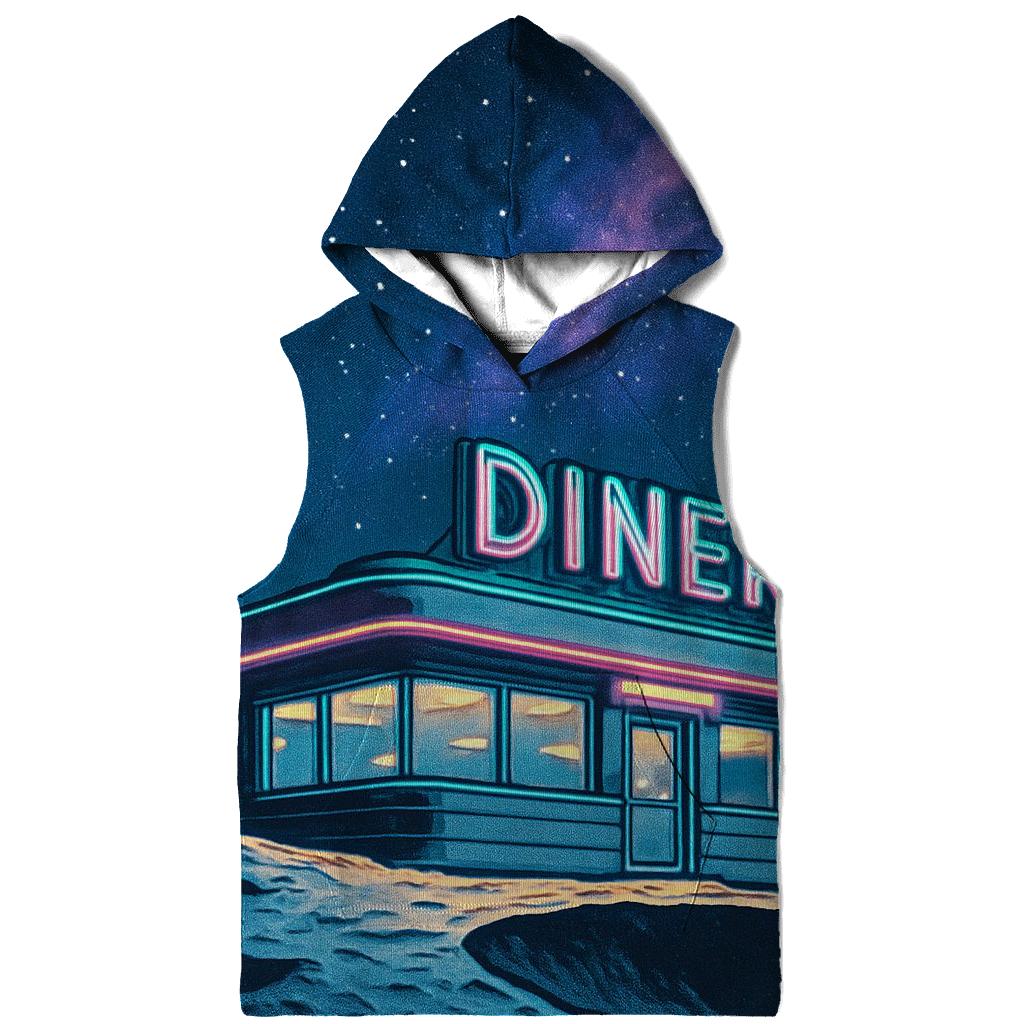 Neon Diner On The Moon zip-up hoodies