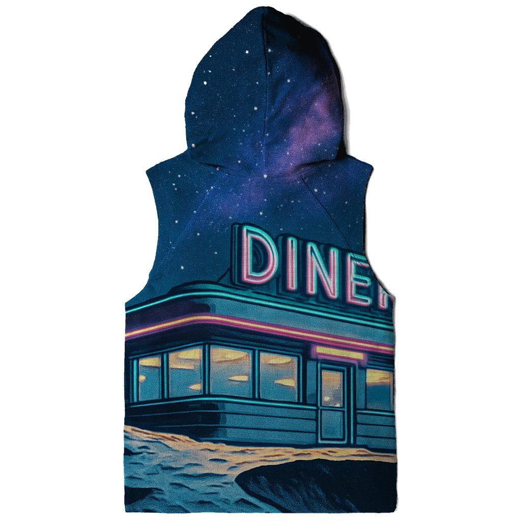 Neon Diner On The Moon zip-up hoodies