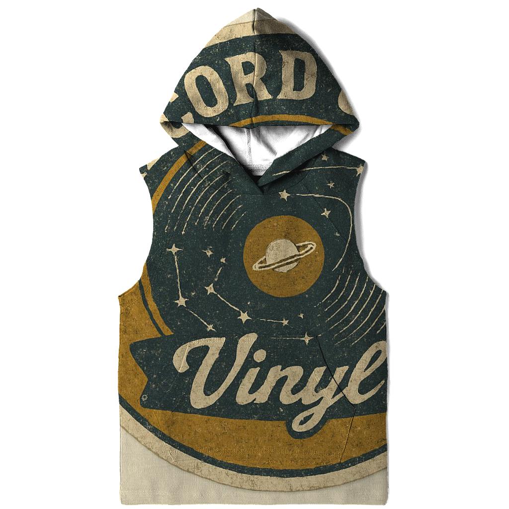 Retro Vinyl Record Astronomy Club Badge heavyweight hoodies