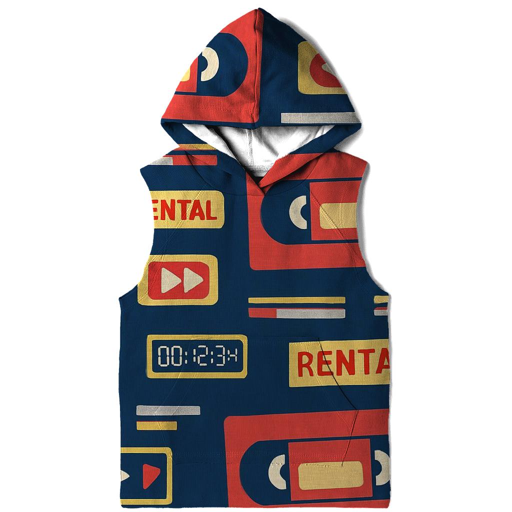 VHS Rental Sticker Collage embroidered hoodies