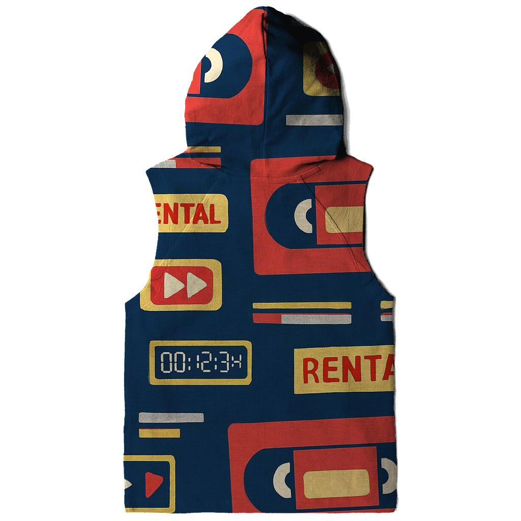 VHS Rental Sticker Collage embroidered hoodies