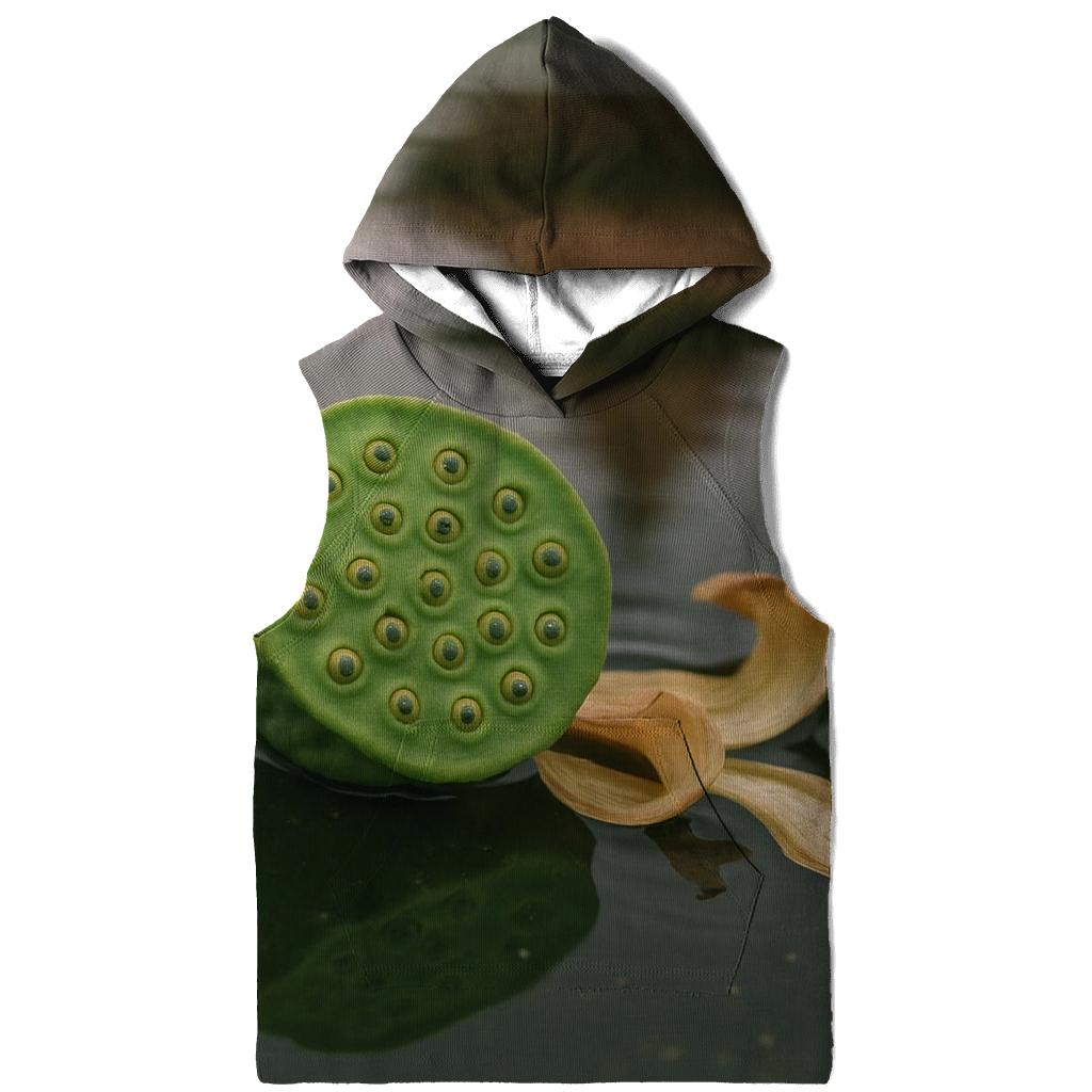 Lotus Seed Pod On Temple Pond Waterline heavyweight hoodies