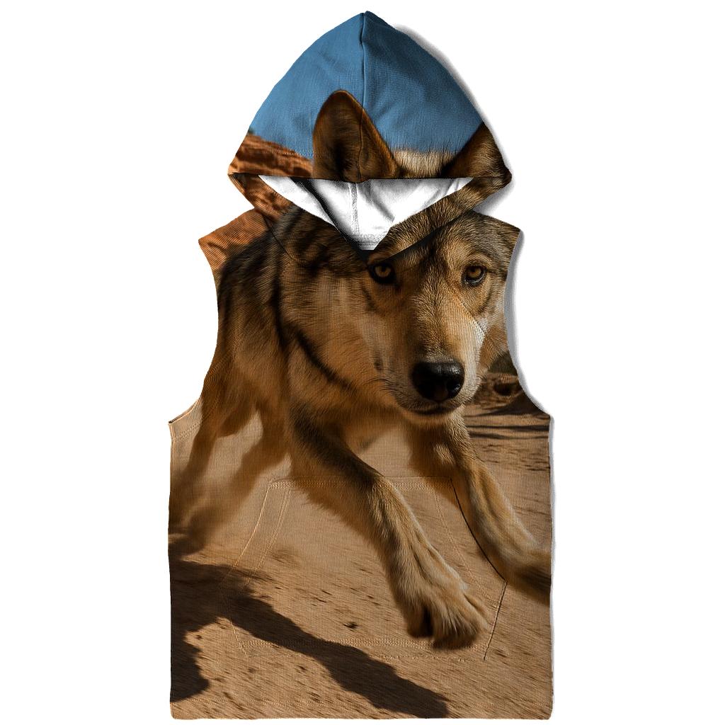 Mexican Gray Wolf In Borderland Canyon Dust pullover hoodies