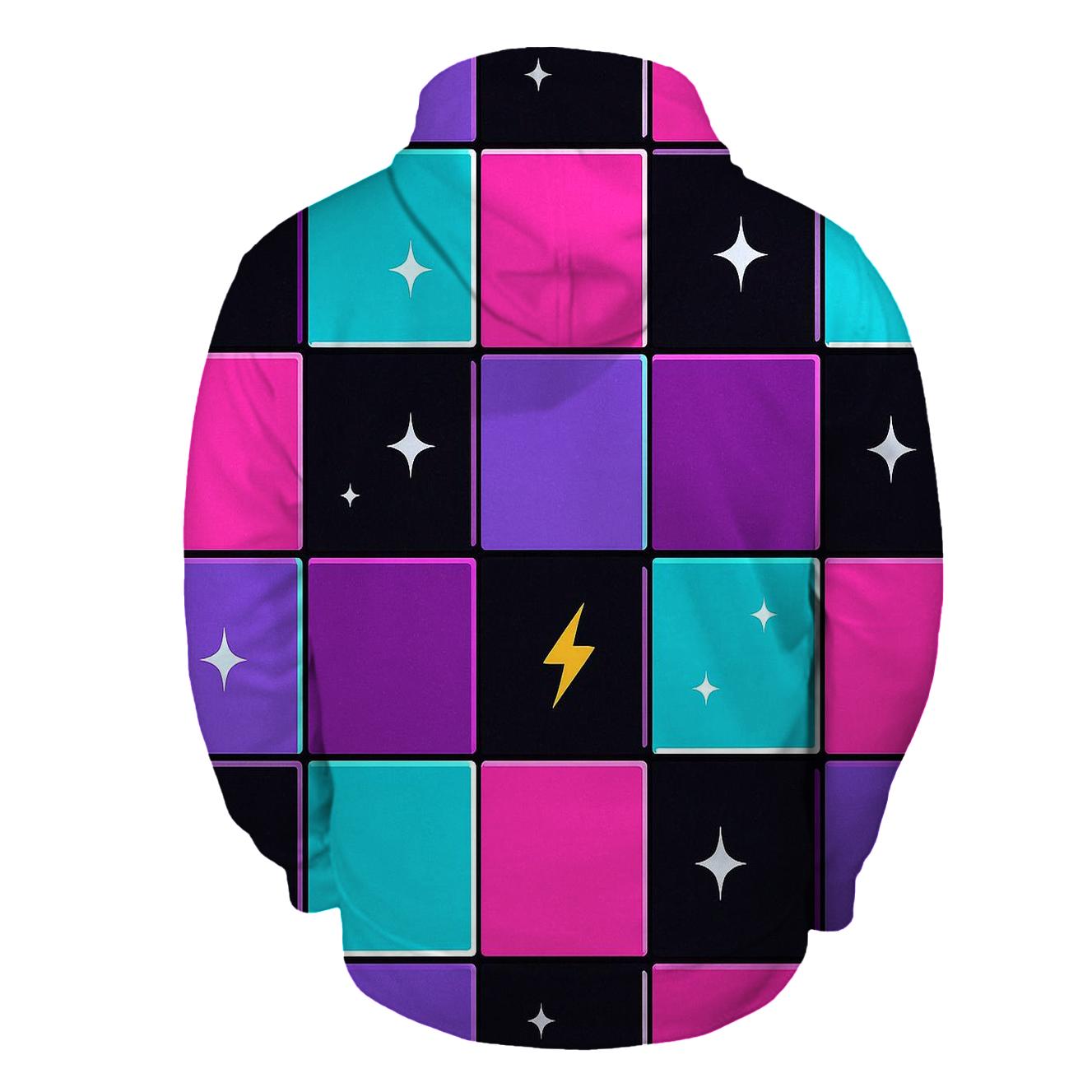 Roller Rink Neon Floor Tiles embroidered hoodies