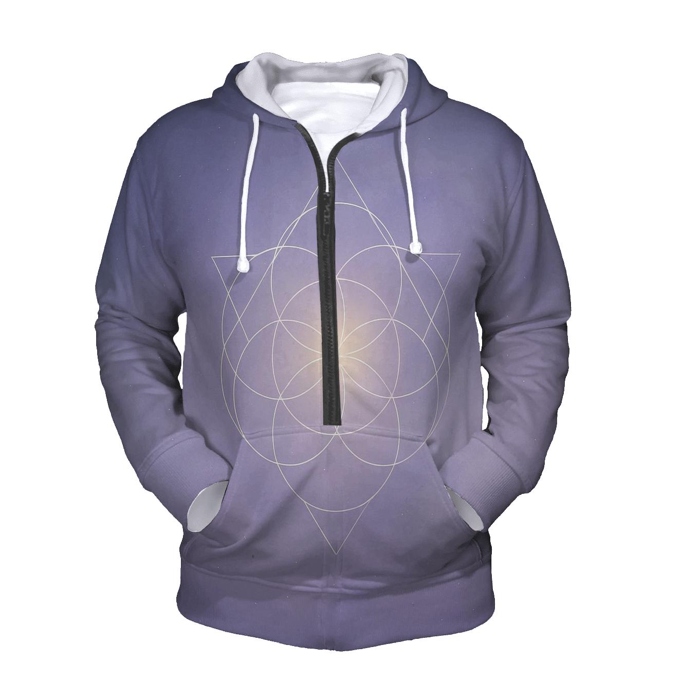 Luminous Breath Geometry pullover hoodies