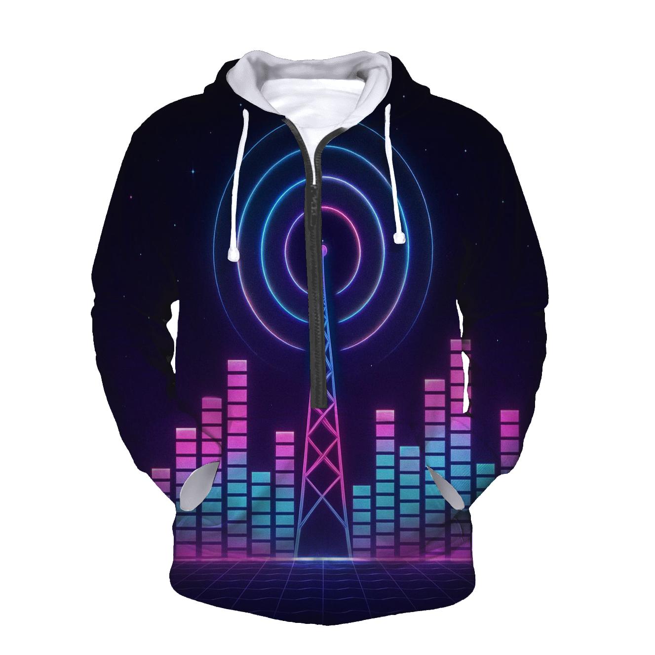 Neon Radio Skyline hoodie trends