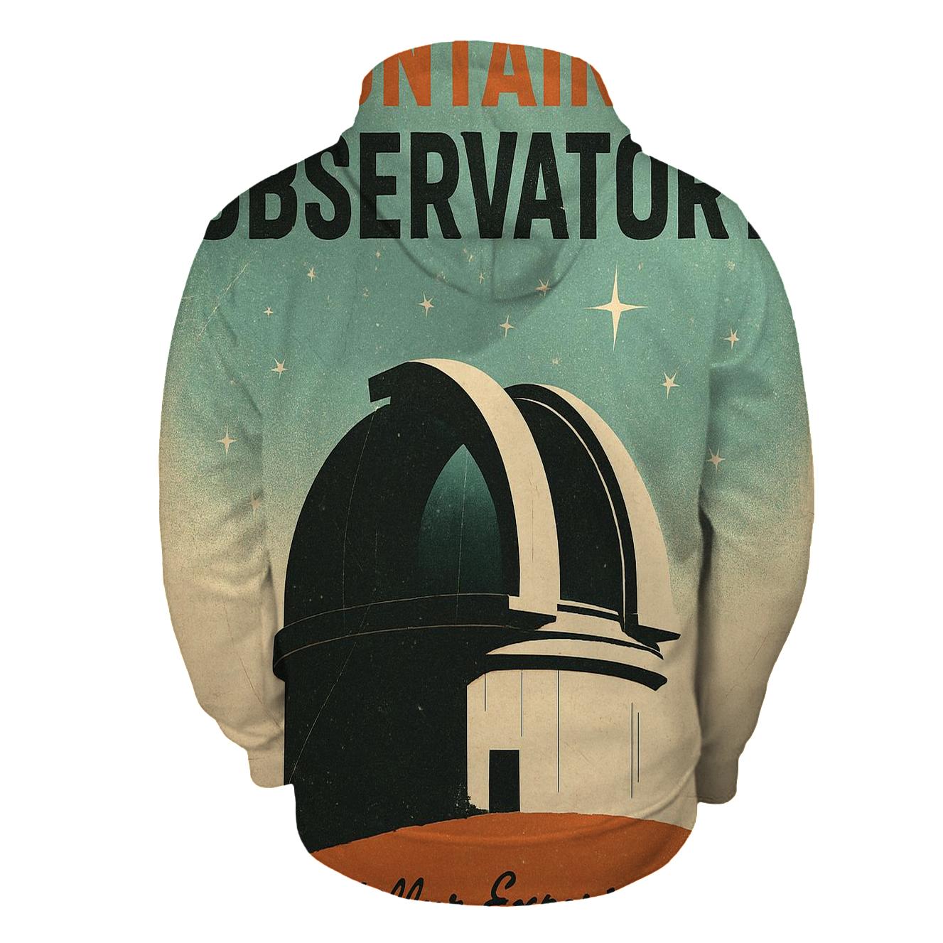 Worn Observatory Travel Poster 1963 printed hoodies