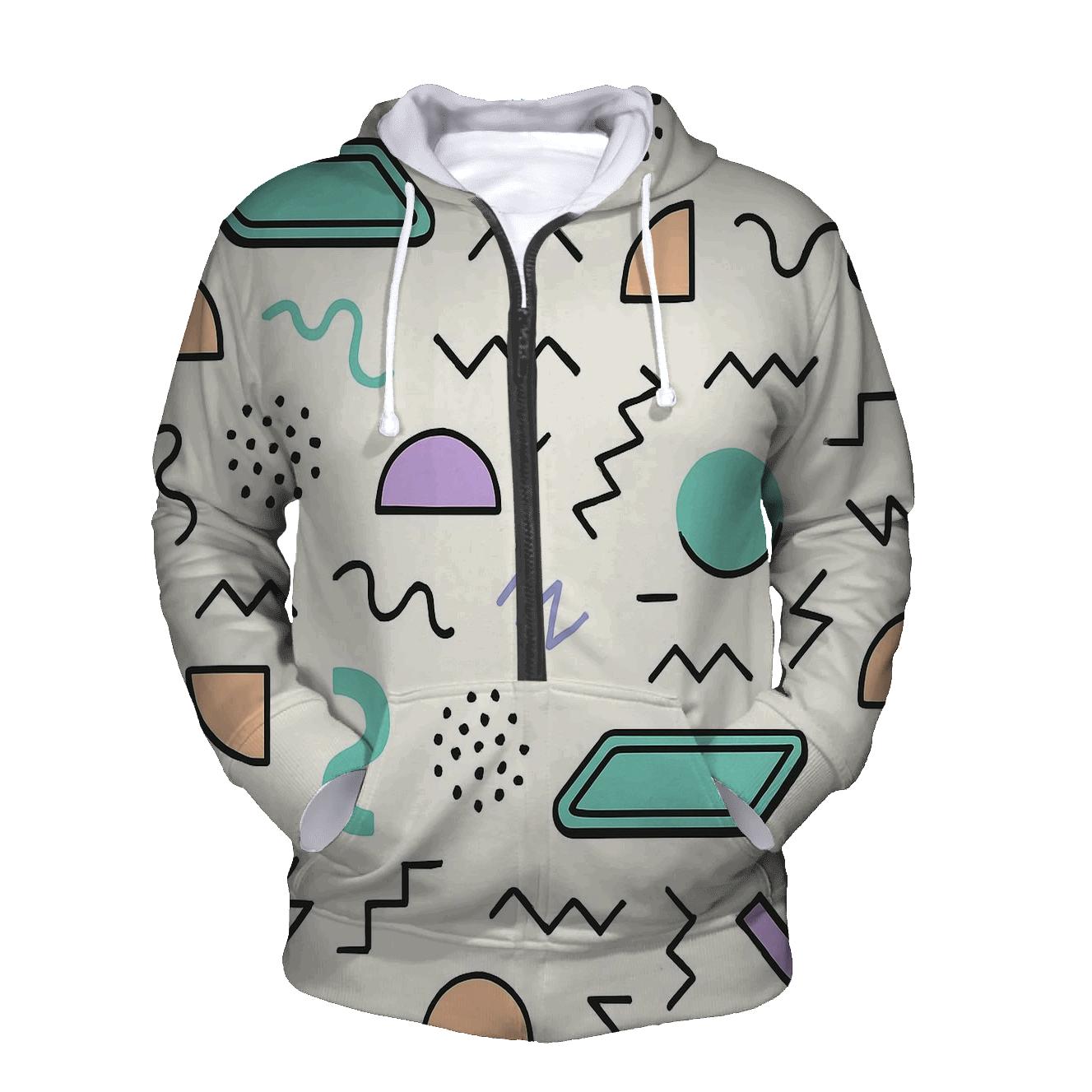 Mall Food Court Geometric Memphis lightweight hoodies