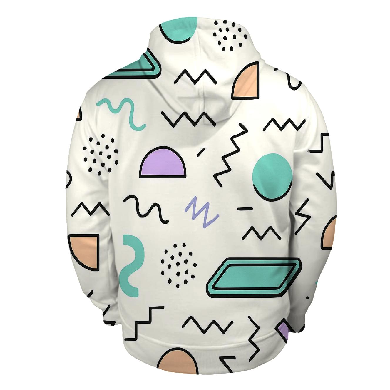 Mall Food Court Geometric Memphis lightweight hoodies