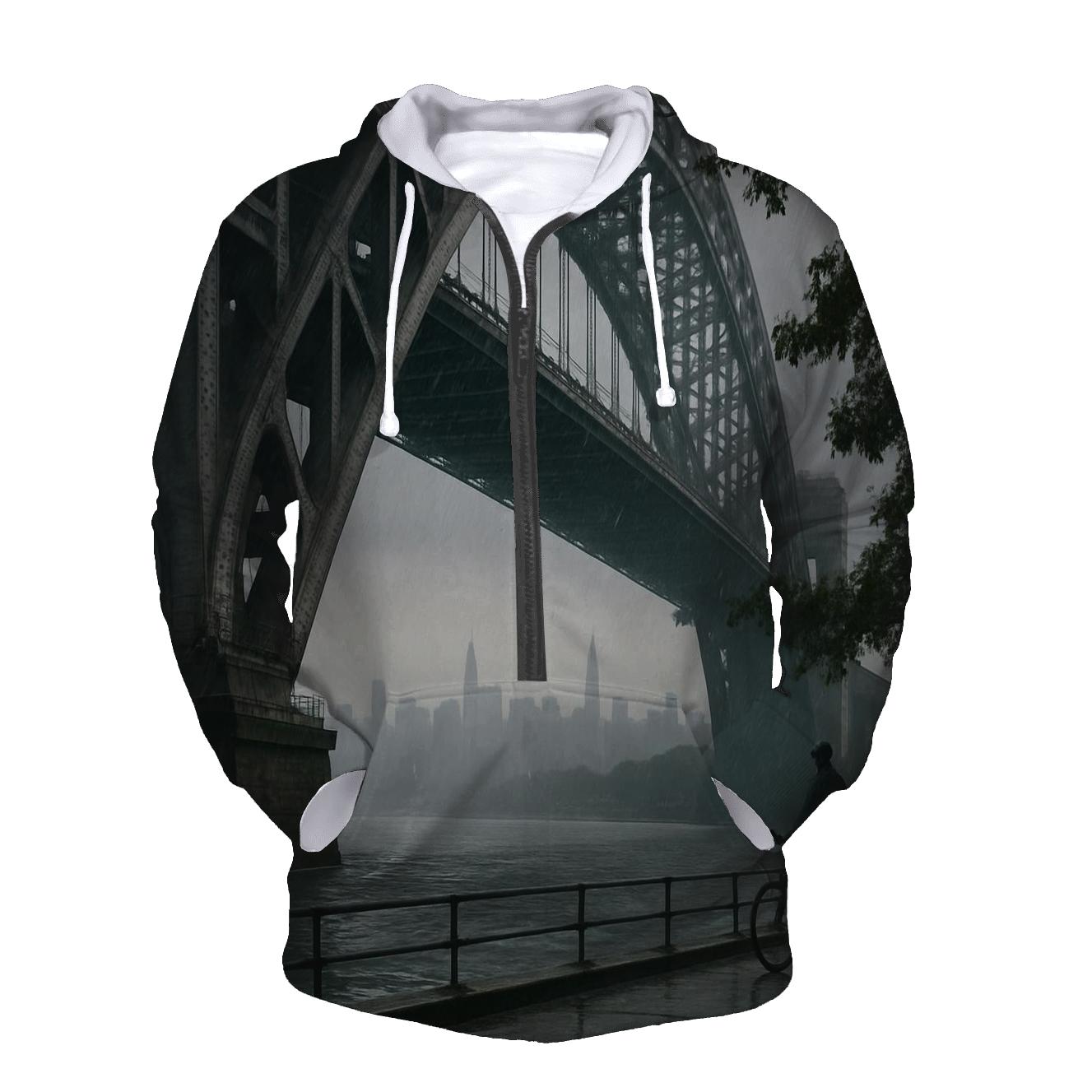 Hell Gate Bridge Rain Veil With Manhattan Far Horizon hoodies fashion