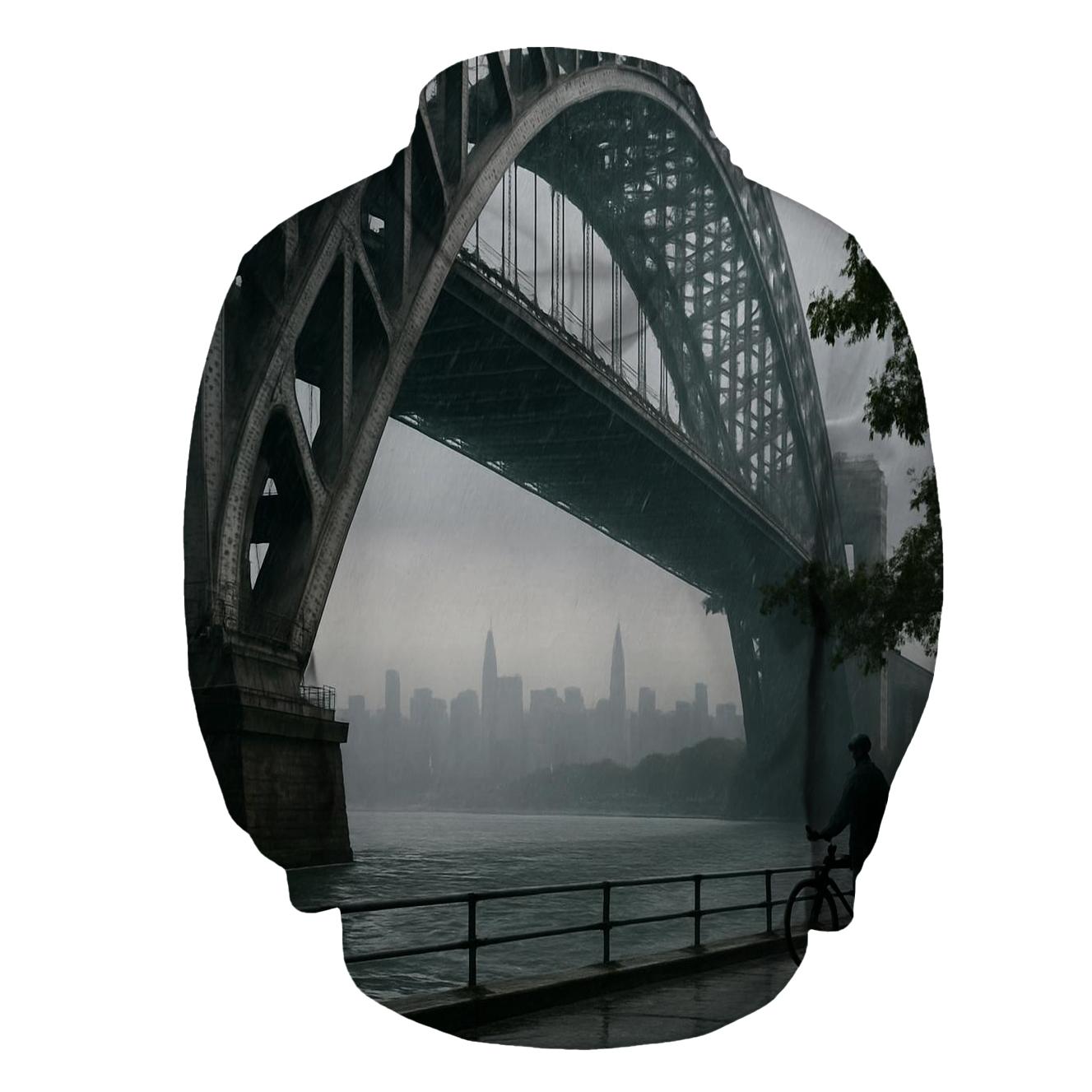 Hell Gate Bridge Rain Veil With Manhattan Far Horizon hoodies fashion