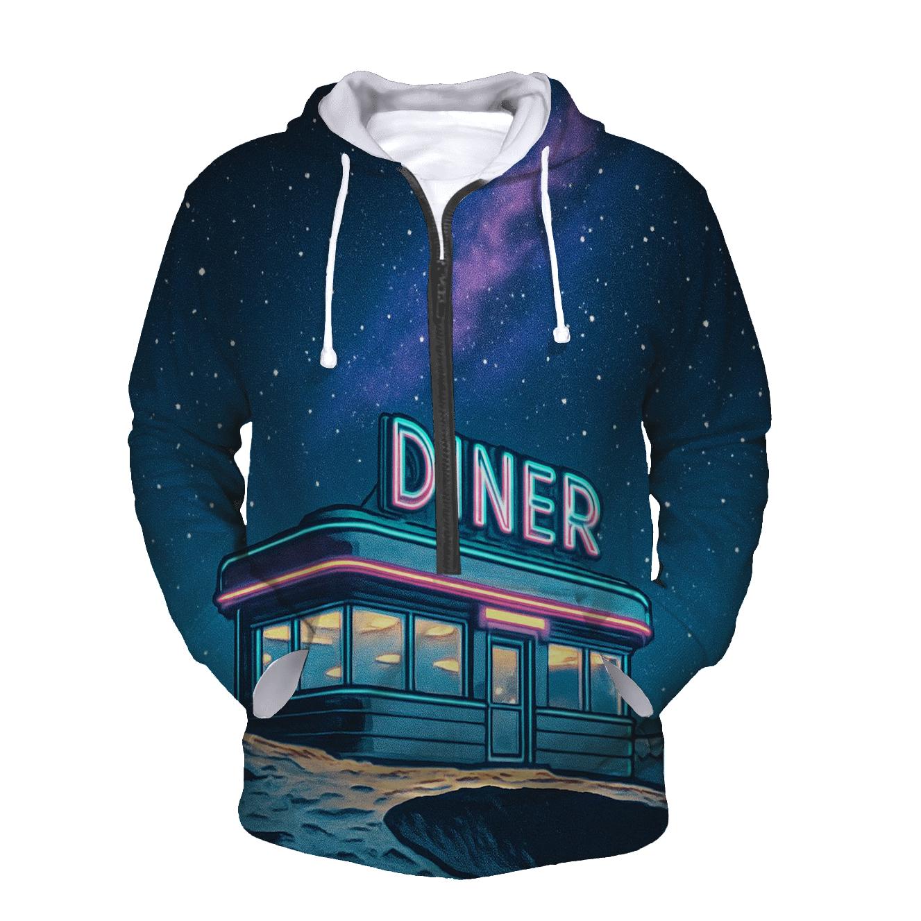 Neon Diner On The Moon hoodie trends