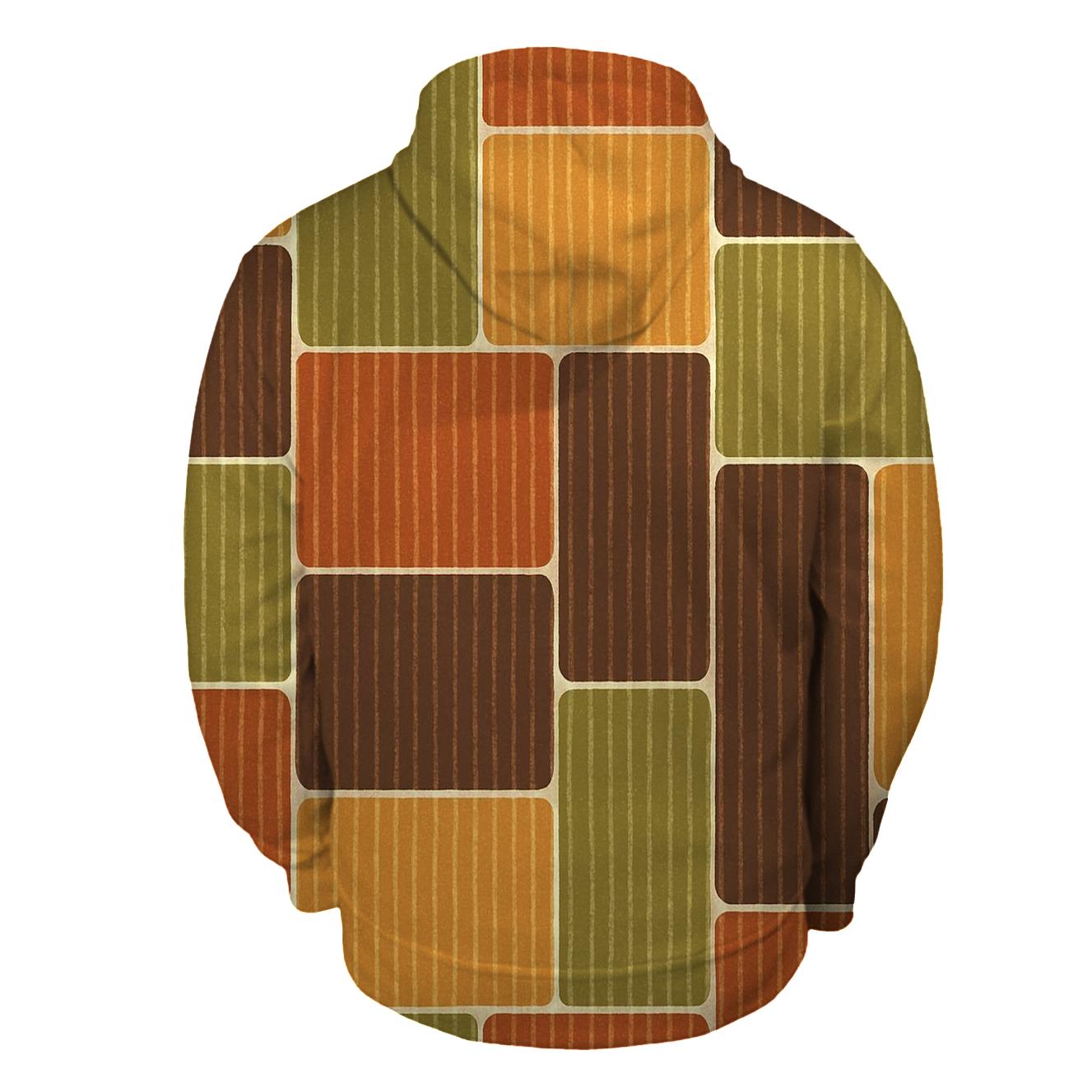 Groovy Corduroy Patchwork Panels printed hoodies