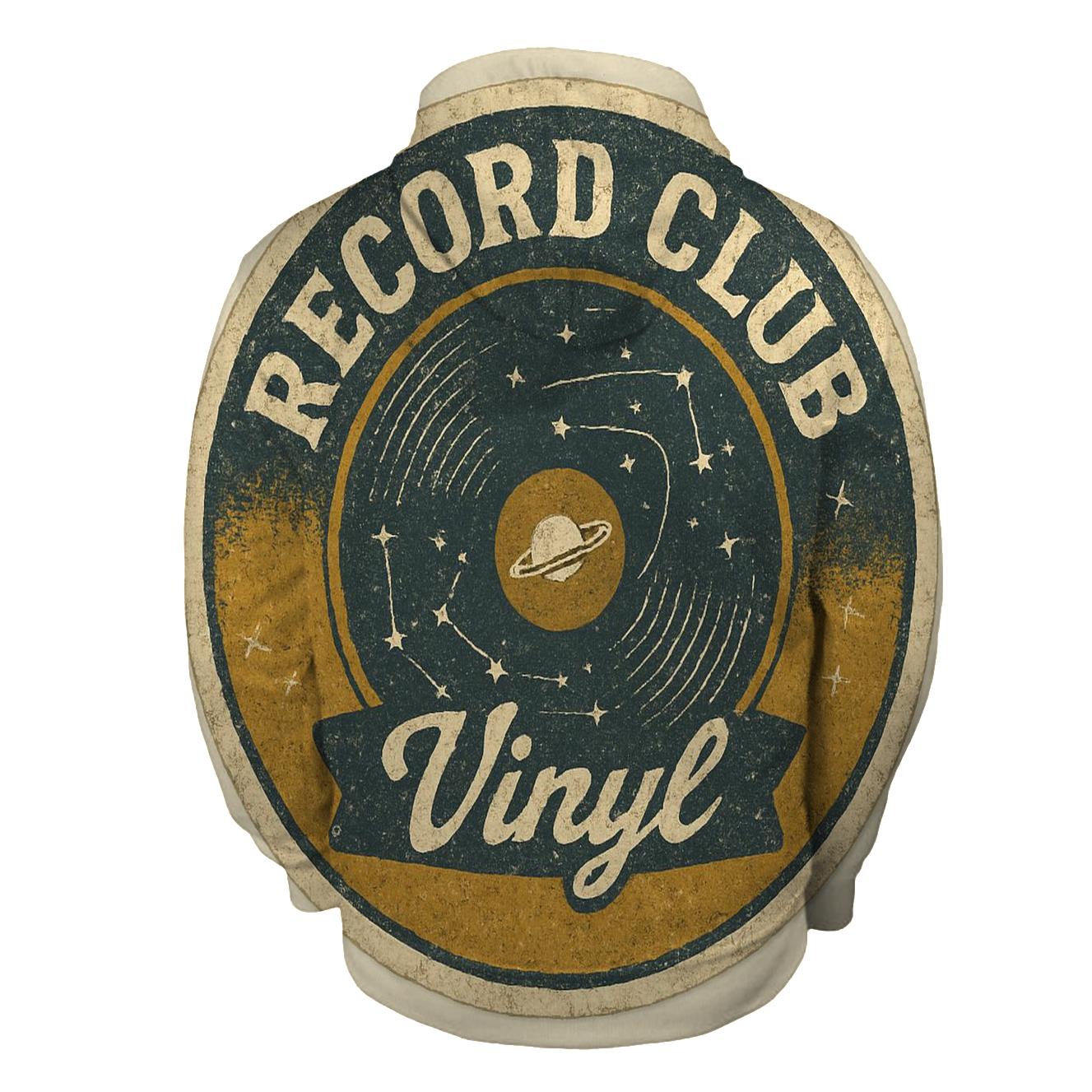 Retro Vinyl Record Astronomy Club Badge premium hoodies