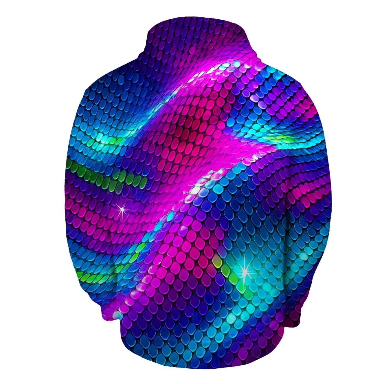 Electric Sequin Aurora Grid heavyweight hoodies