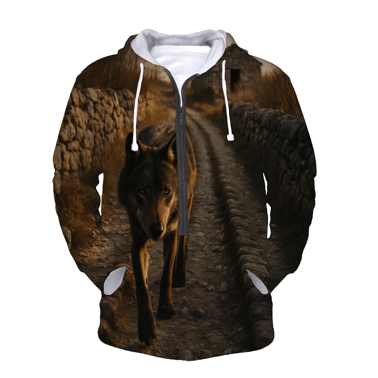 Apennine Wolf On Transhumance Stone Track custom hoodies