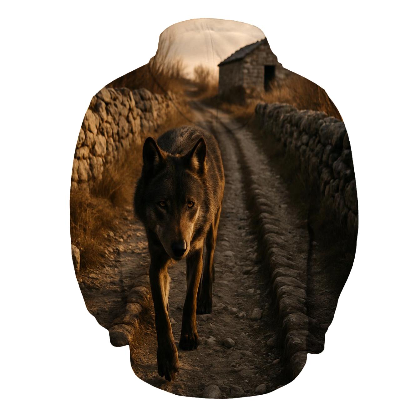 Apennine Wolf On Transhumance Stone Track custom hoodies