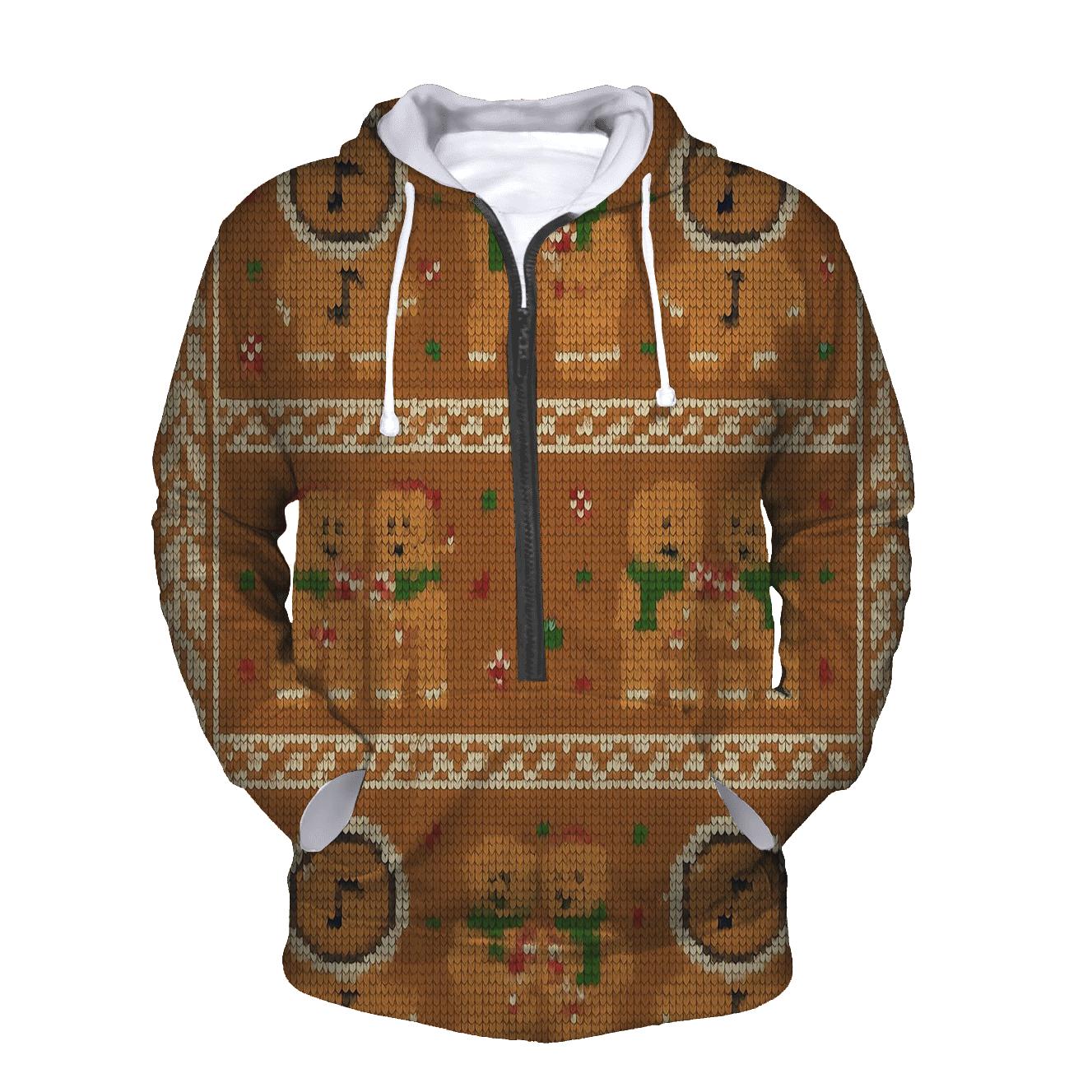 Gingerbread Space Helmet Carolers Pattern embroidered hoodies