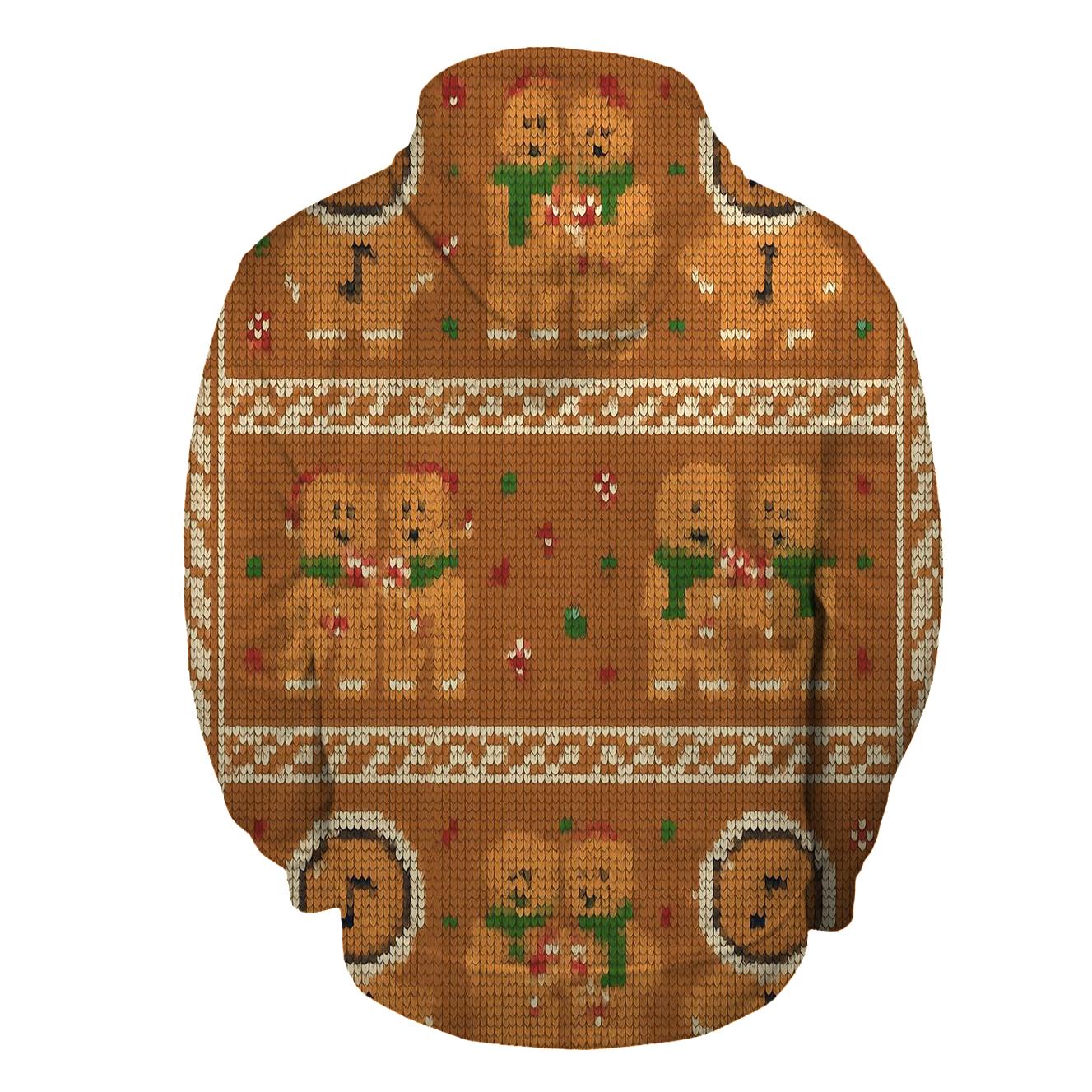 Gingerbread Space Helmet Carolers Pattern embroidered hoodies