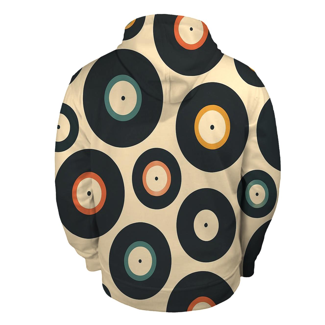Vinyl Record Label Rings Pattern premium hoodies