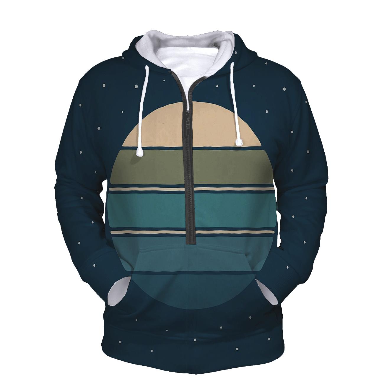 Ring Plane Horizon Bands embroidered hoodies