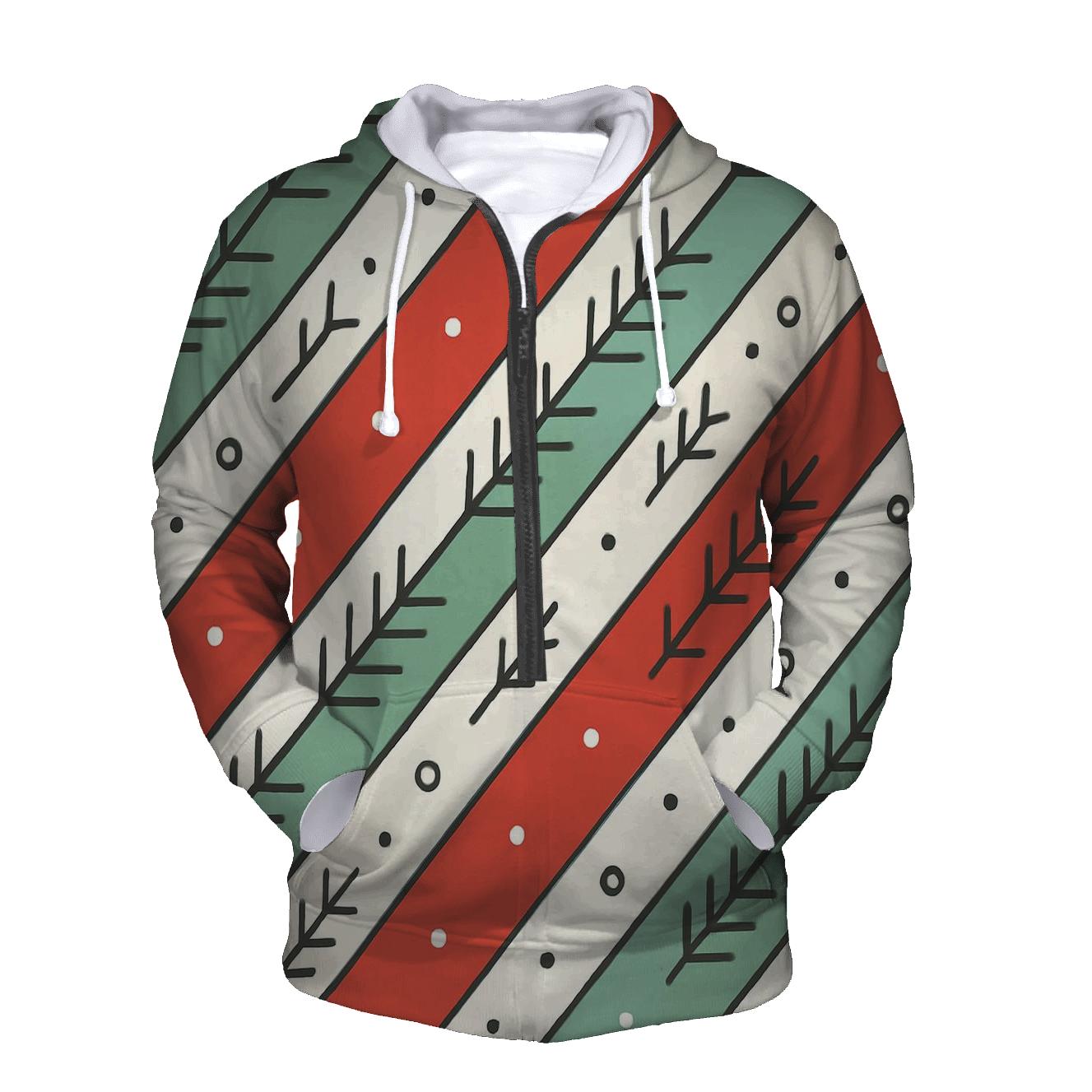 Candy Cane Aurora Stripes pullover hoodies