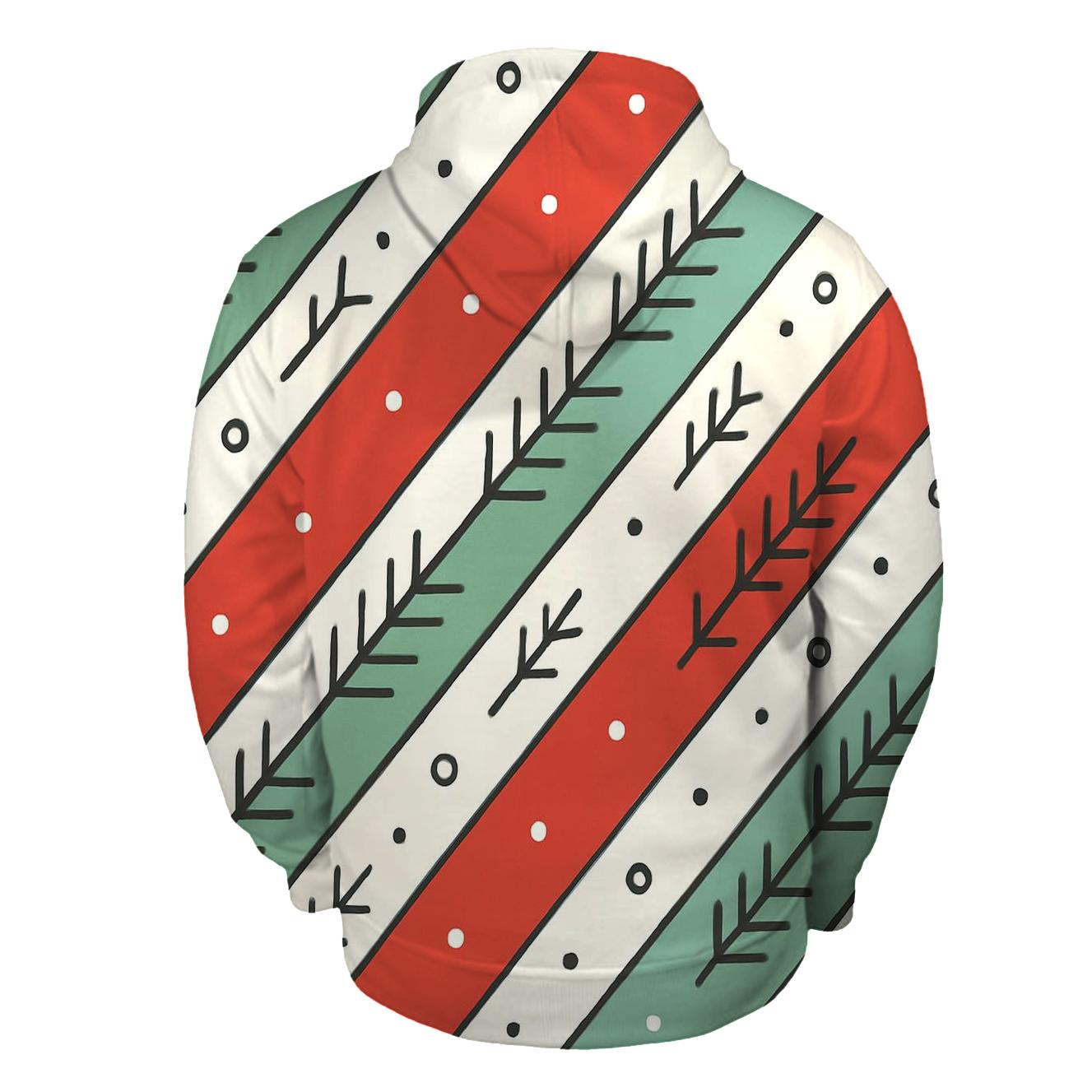 Candy Cane Aurora Stripes pullover hoodies
