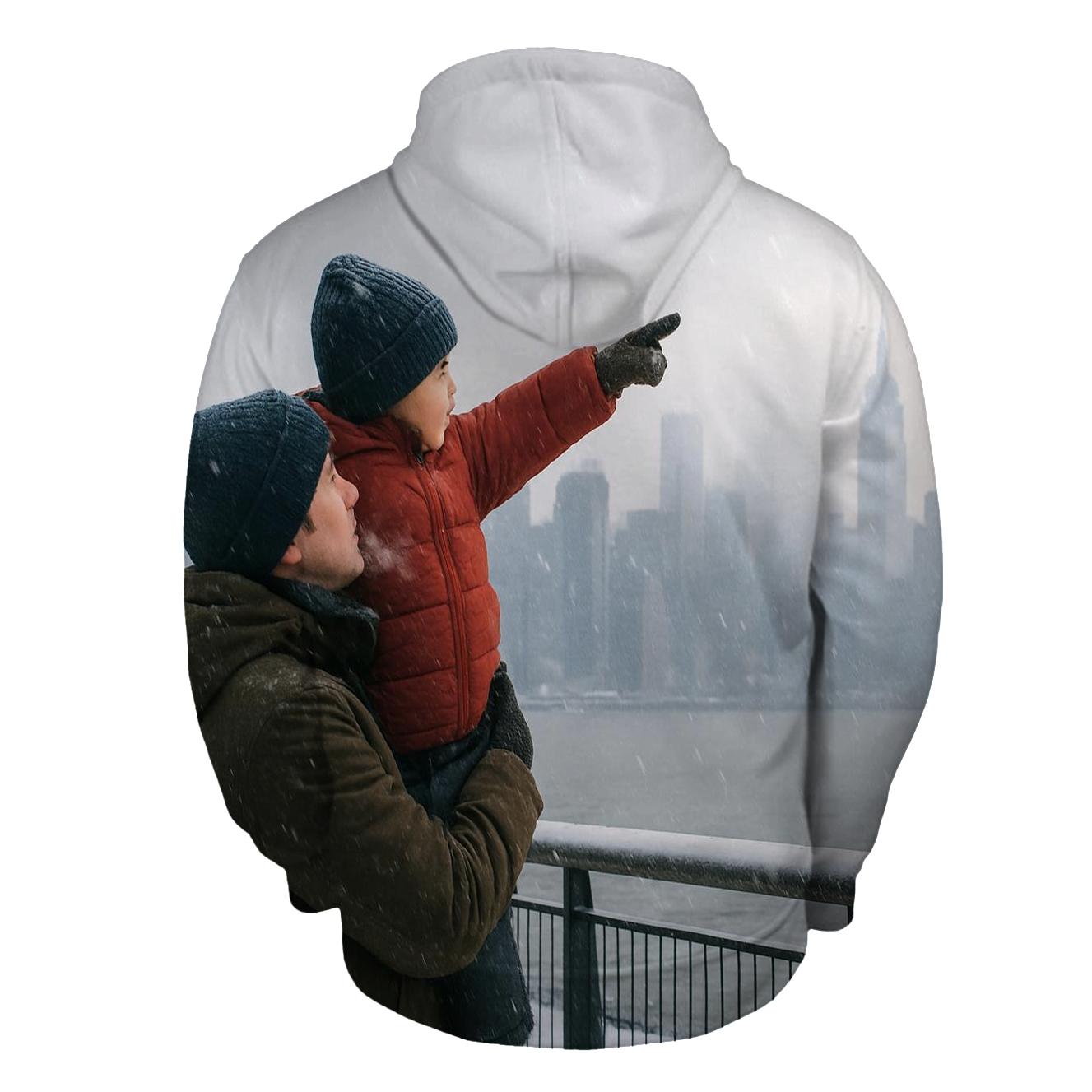 January Snowfall From Riverside Park South Over Hudson printed hoodies