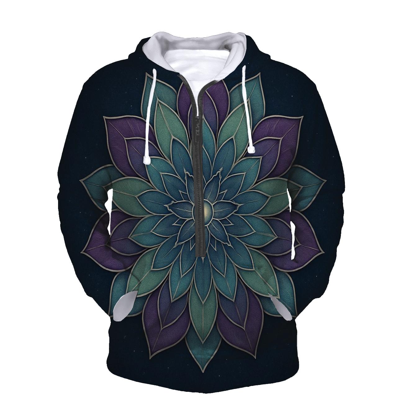 Night Garden Mandala Bloom designer hoodies