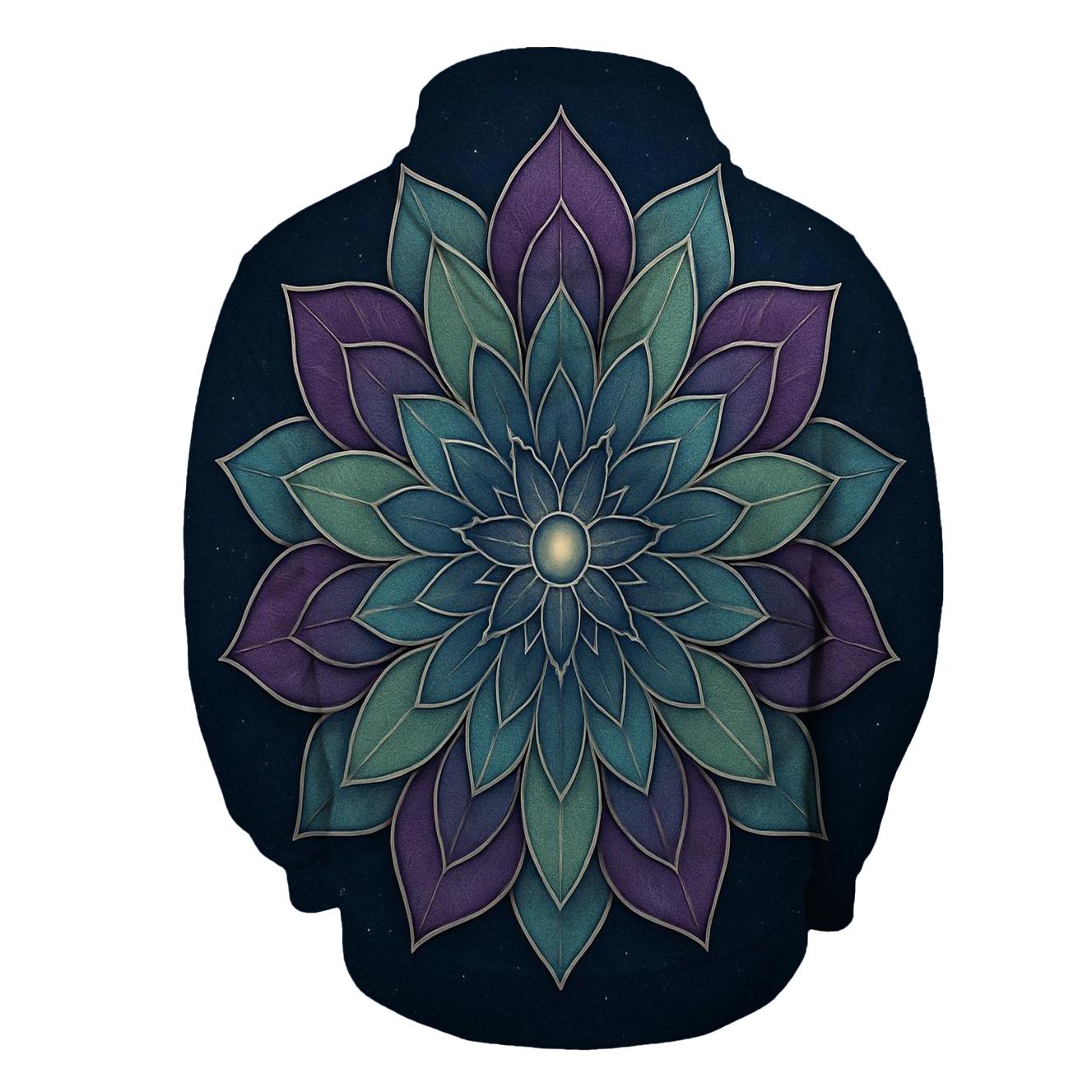 Night Garden Mandala Bloom designer hoodies